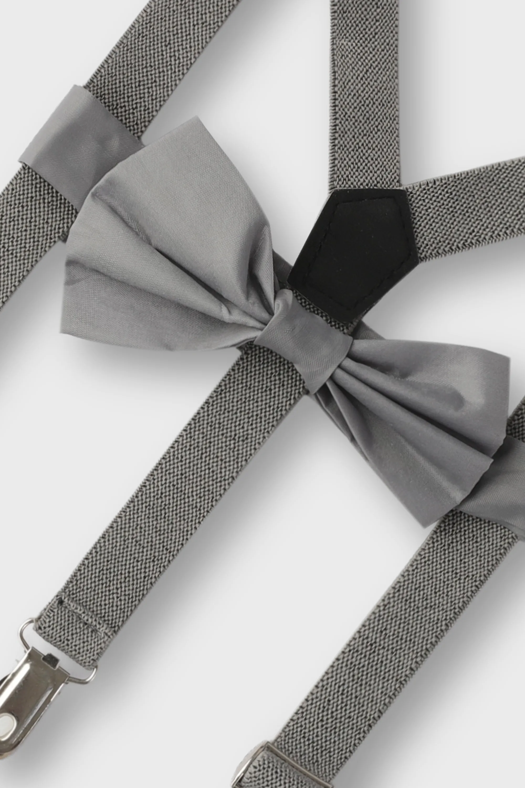 Boys Grey Gallace & Bow Tie Set - Image 2