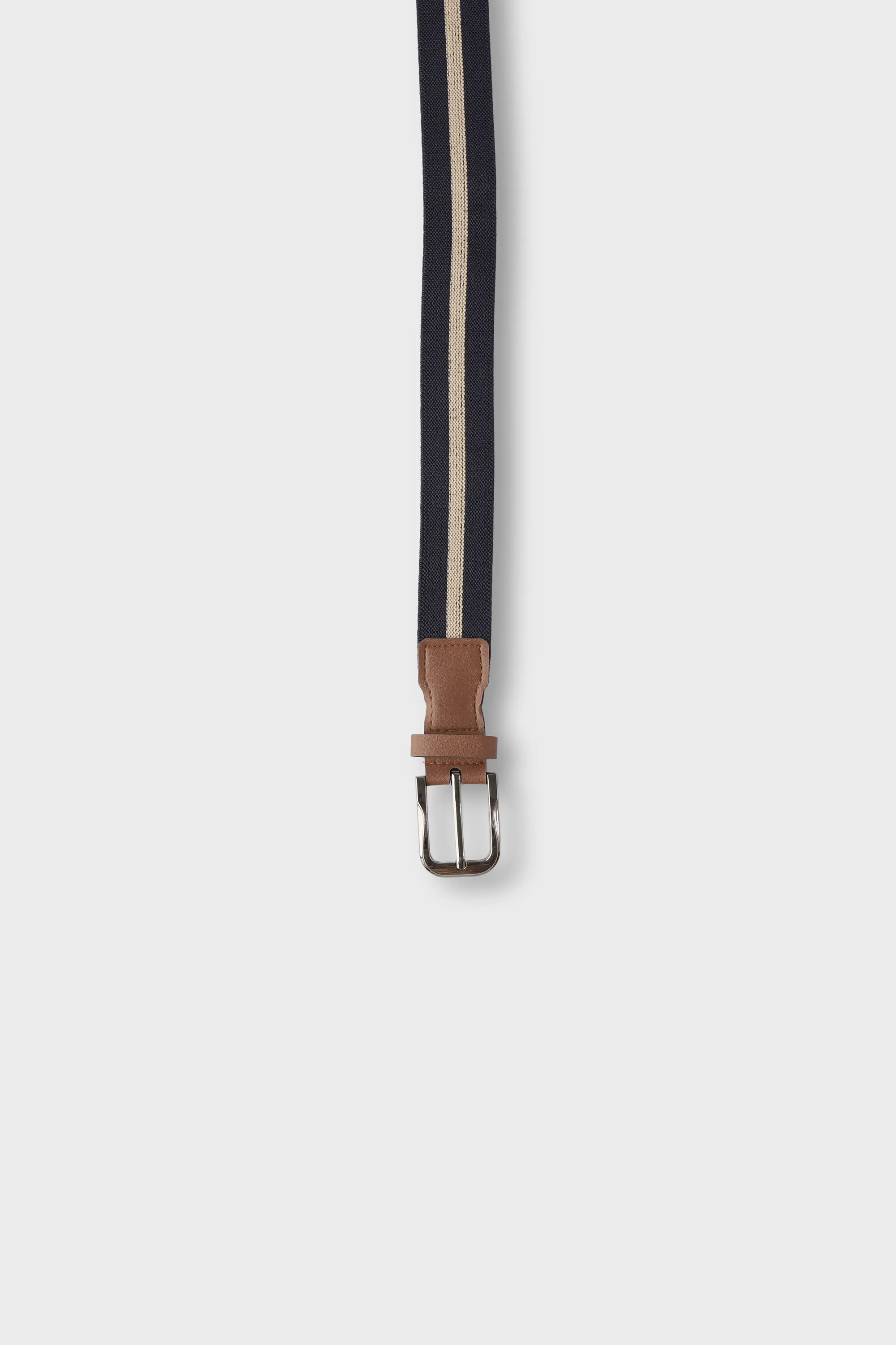 Boys Navy & Beige Striped Belt - Image 2