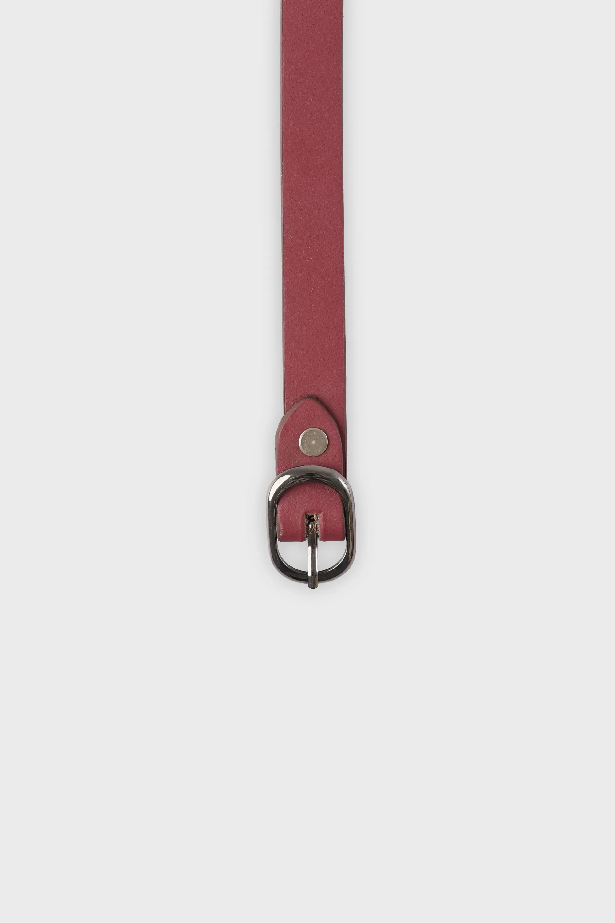 Girls Burgundy Leather Belt - Image 2