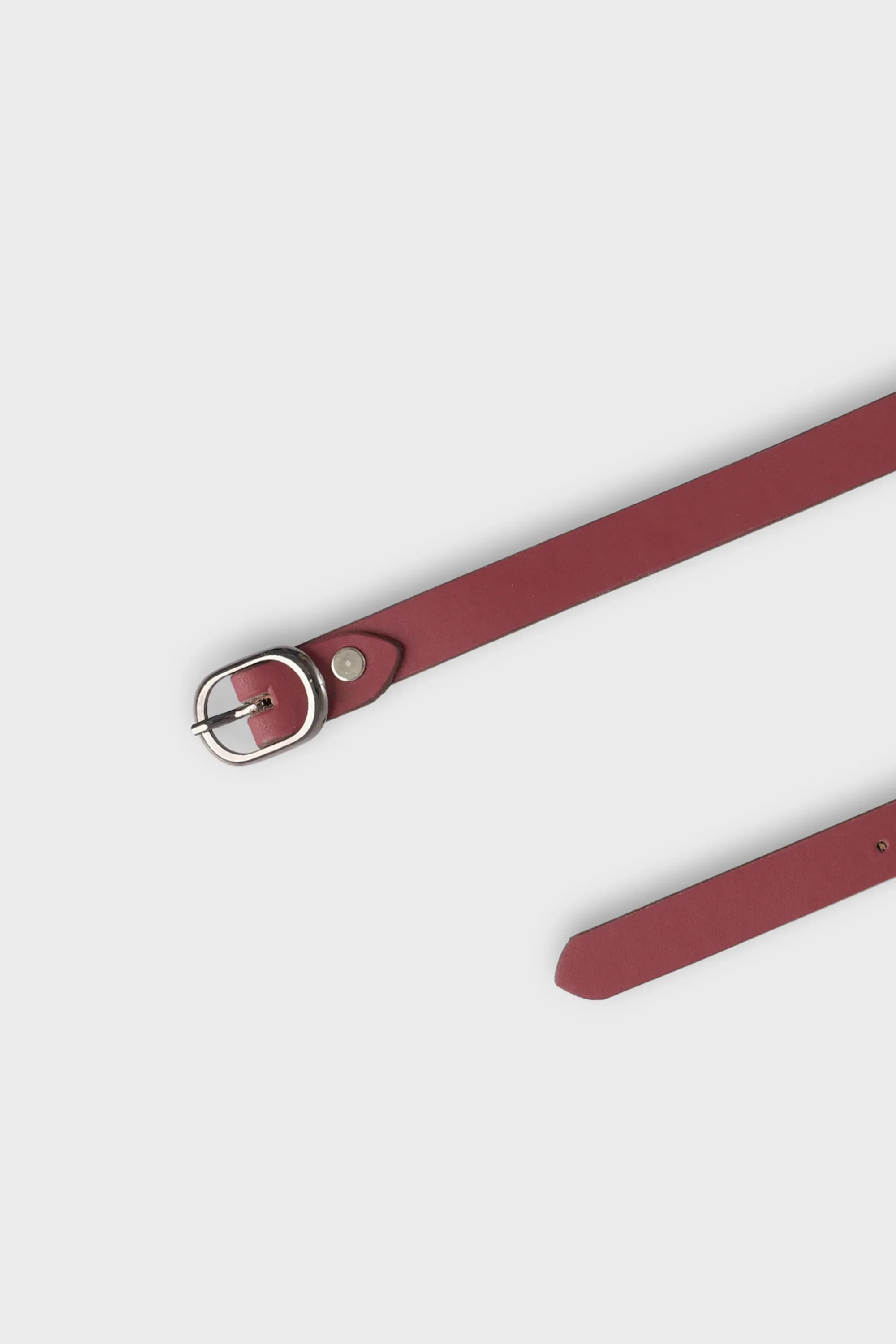 Girls Burgundy Leather Belt - Image 3