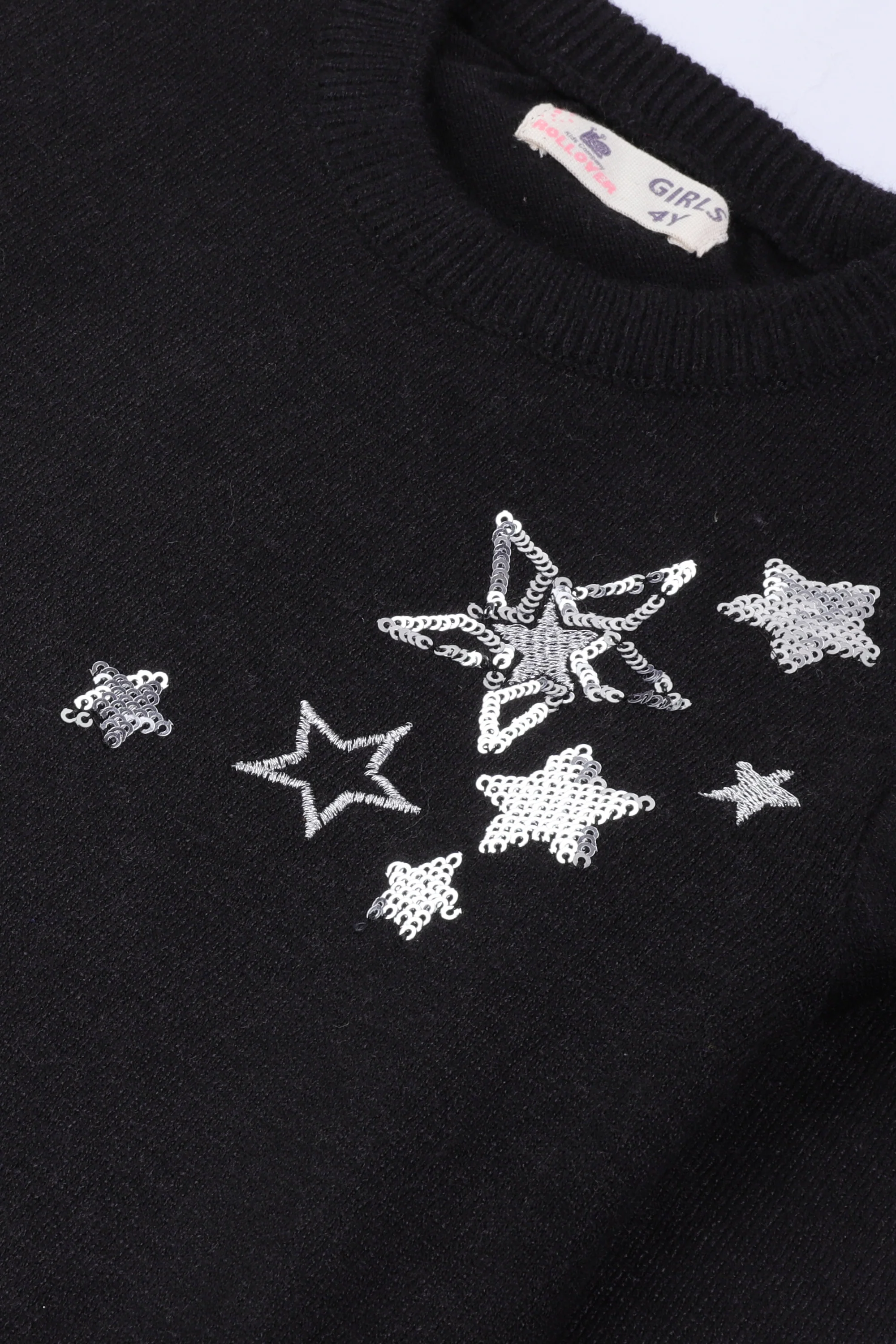 Girls Sparkle Black Sweater - Image 2