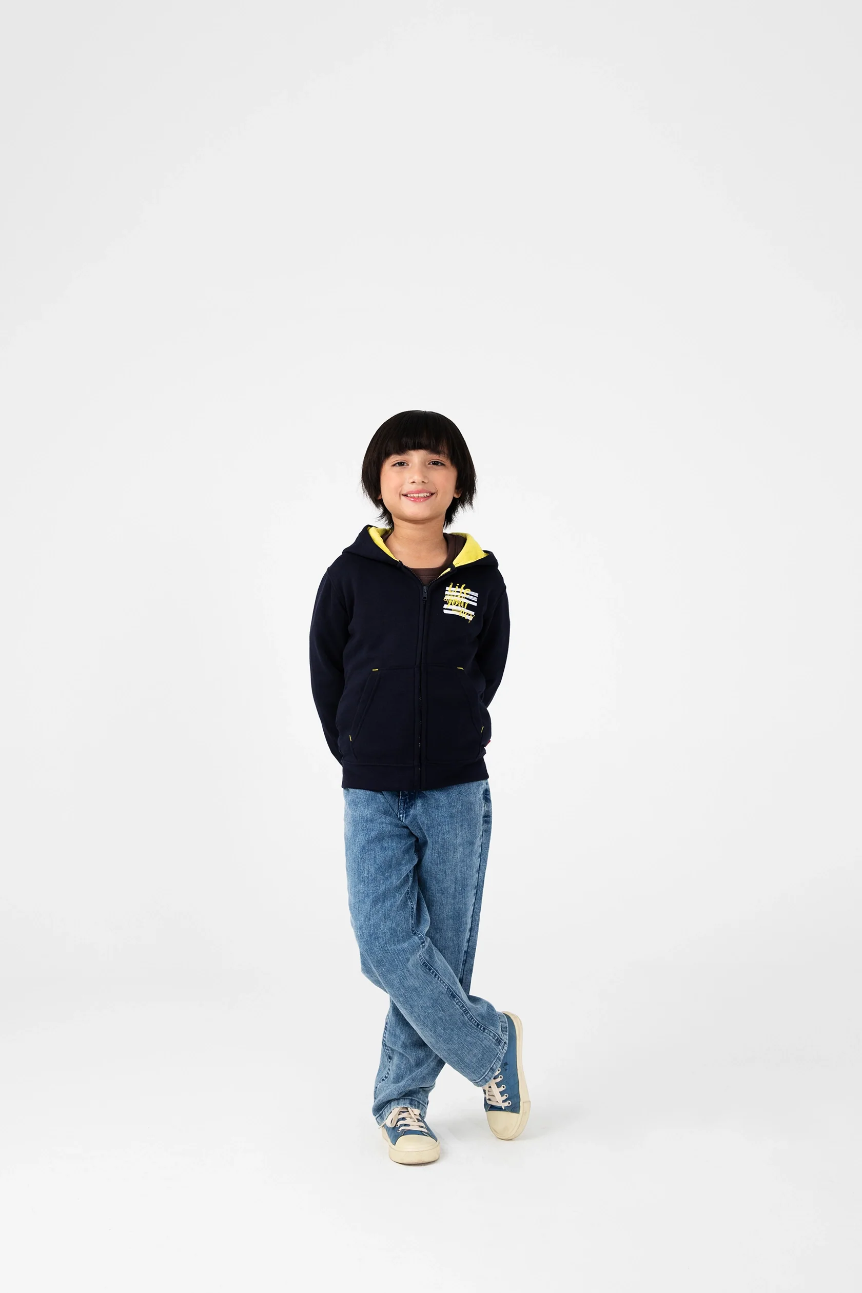 Boys Navy Blue Fleece Hoodie