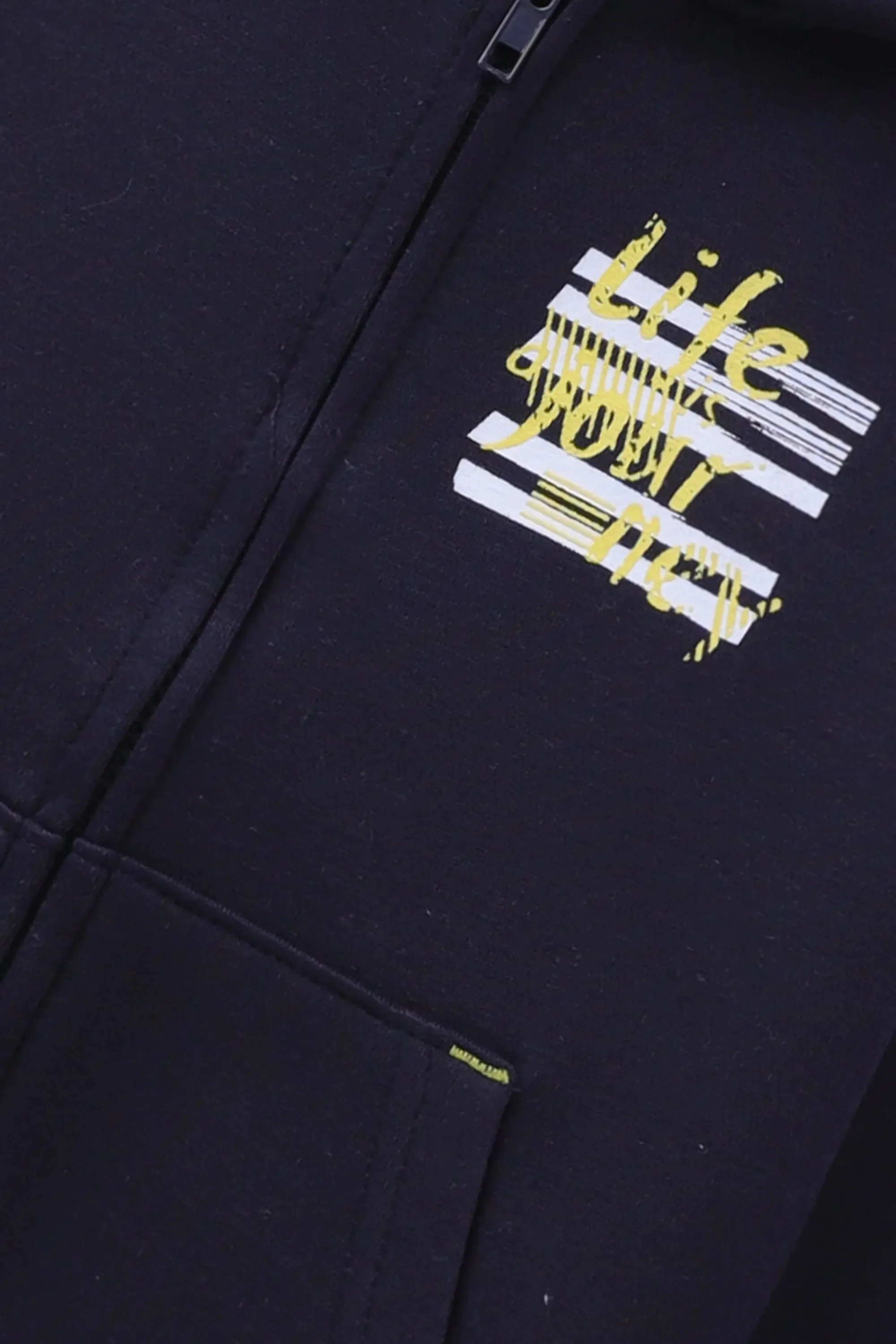 Boys Navy Blue Fleece Hoodie - Image 5
