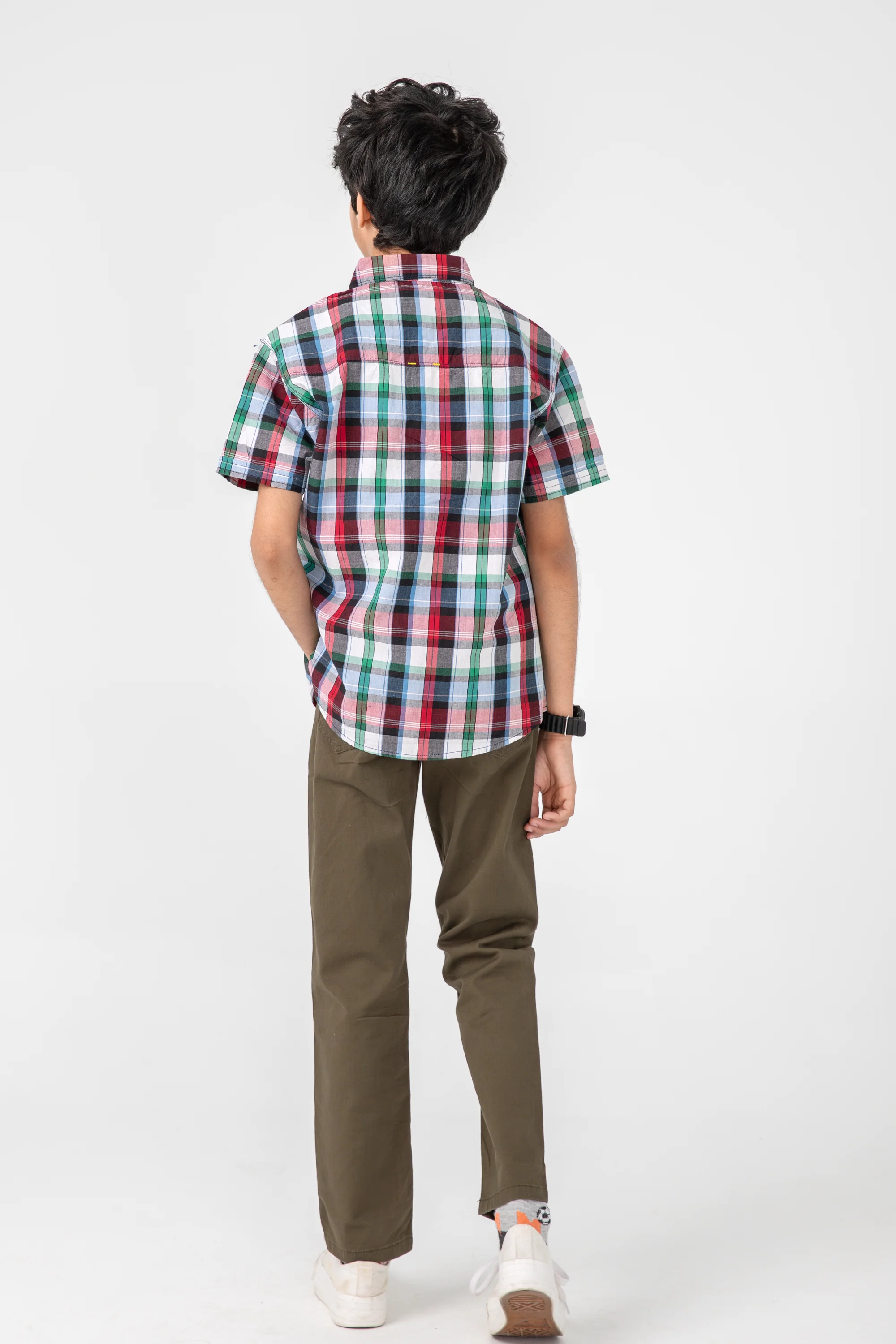 Boys Multicolor Checkmate Cotton Shirt - Image 2