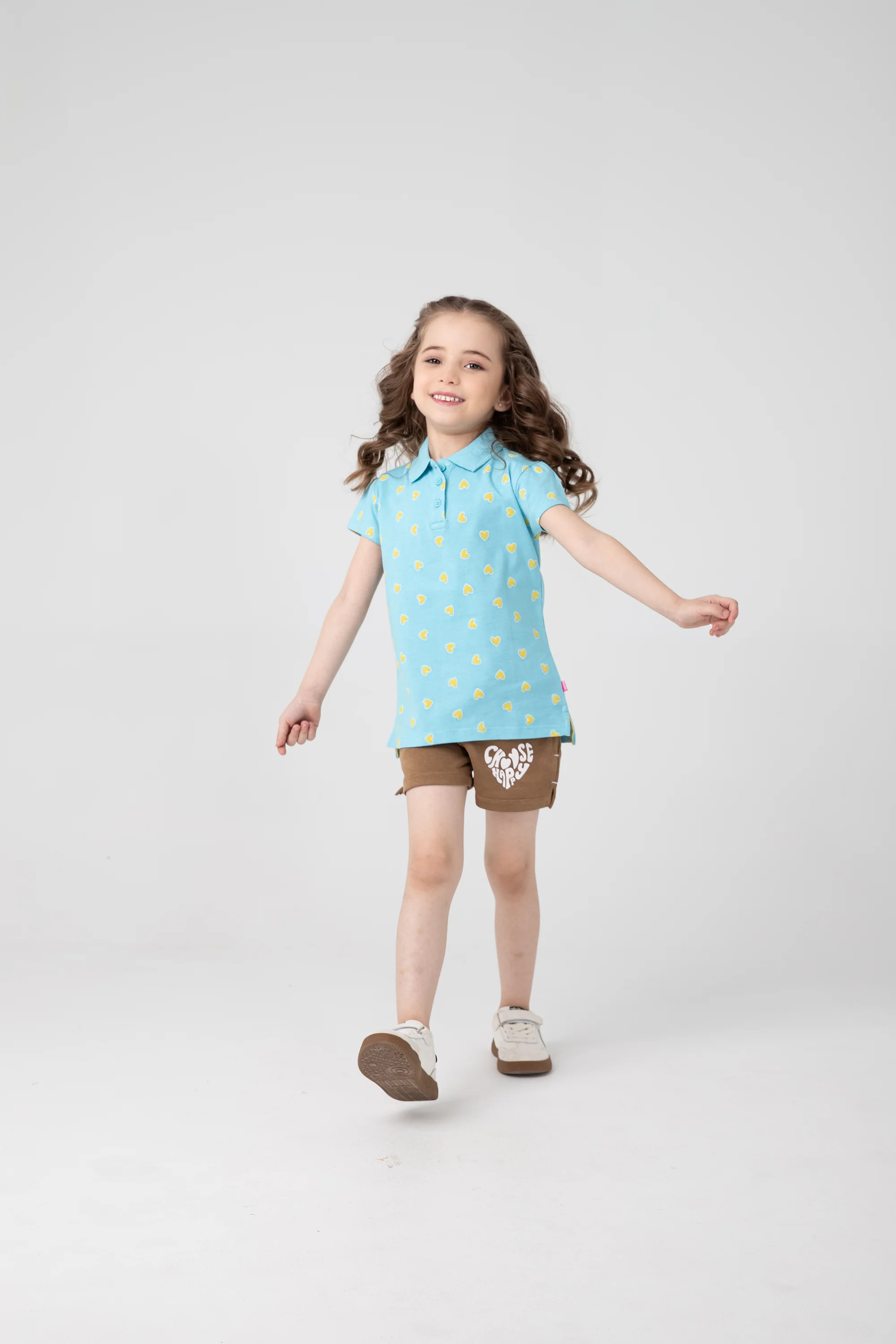 Girls' Heart Printed Polo Shirt - Image 2