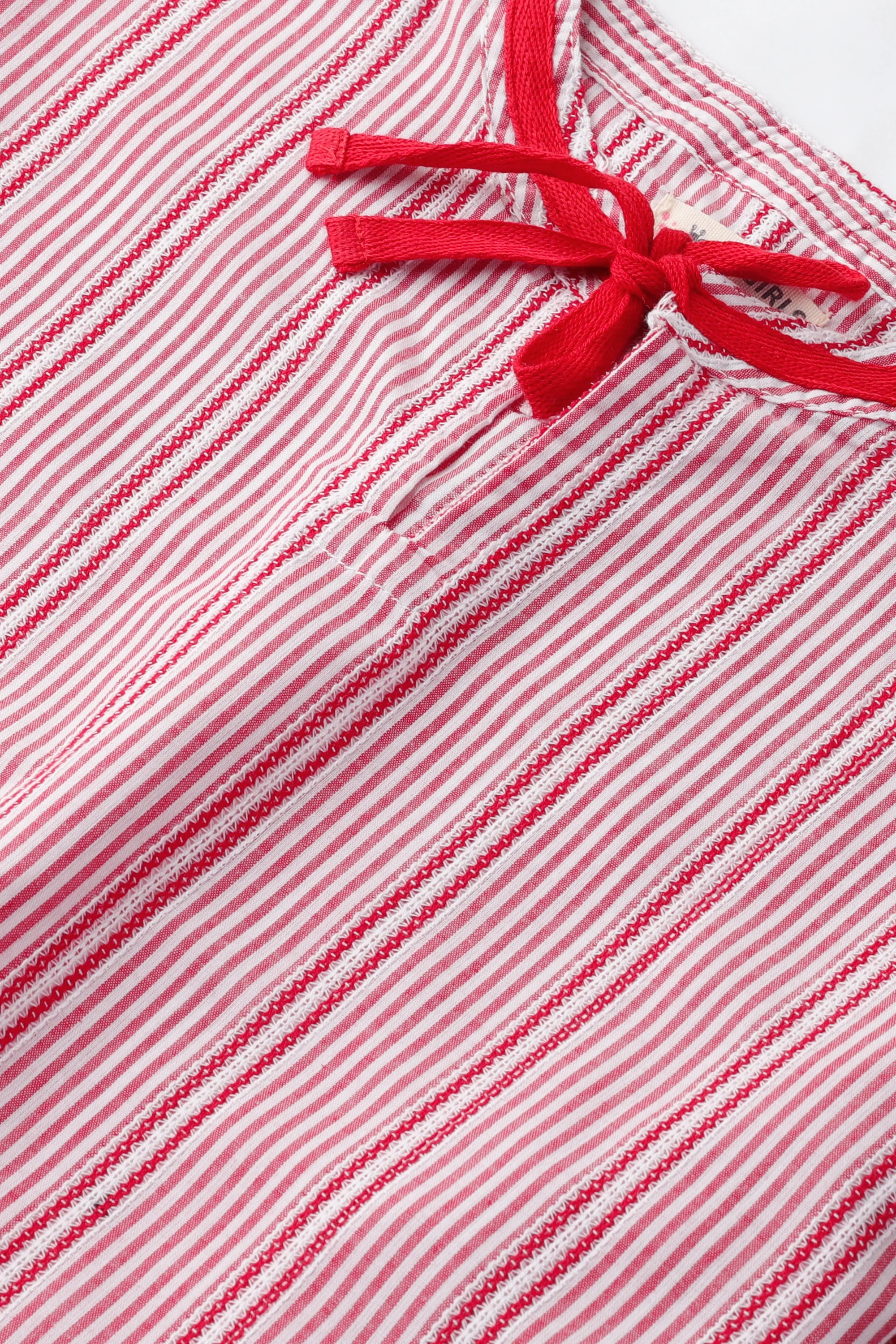 Red Tied Stripe Top - Image 3