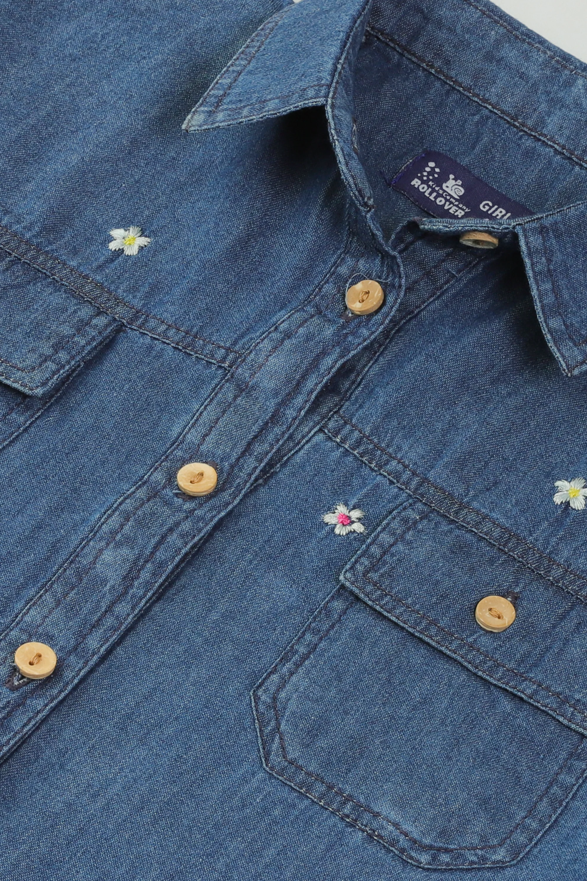 Wildflower Denim Button-Up Top - Image 2