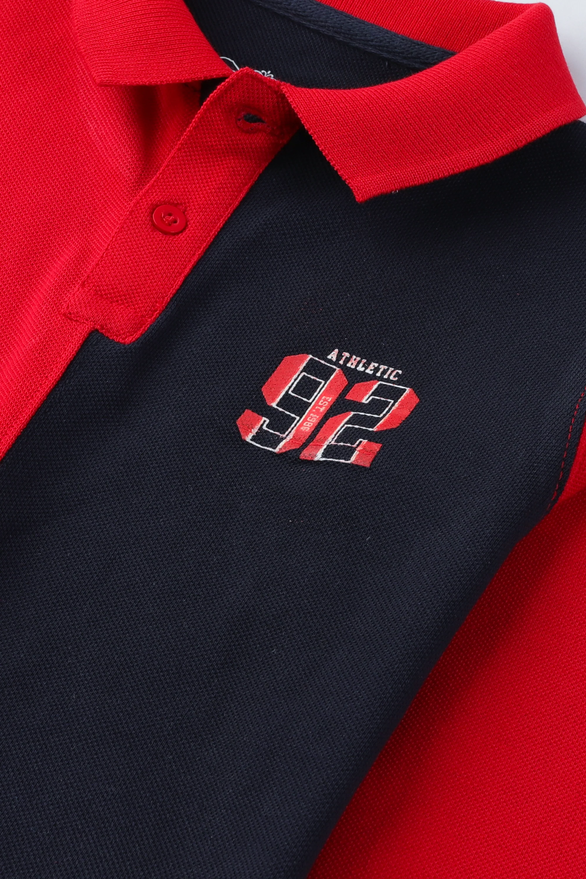 Red & Navy Colorblock Polo - Image 3