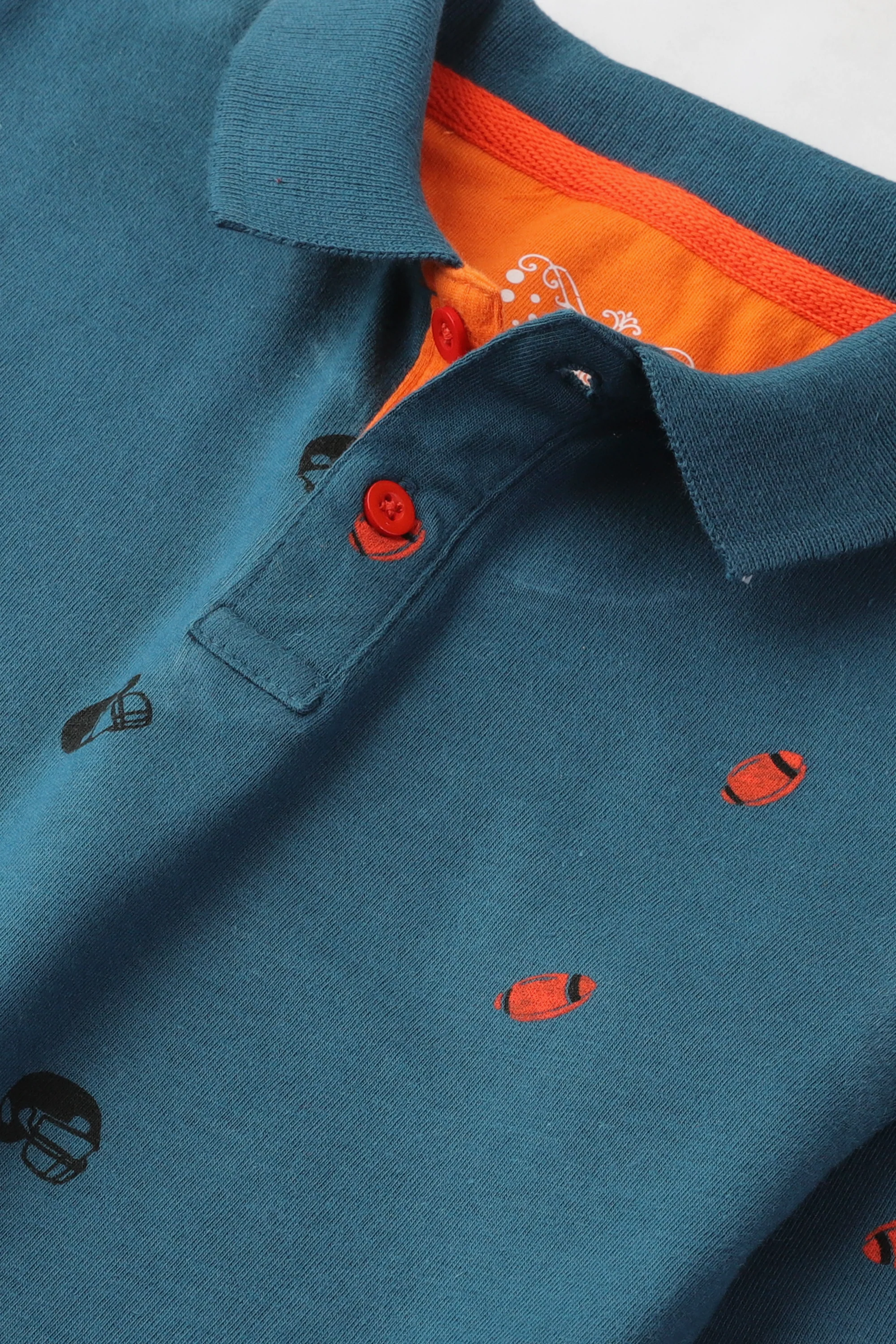Teal Sports Icon Polo Shirt - Image 3