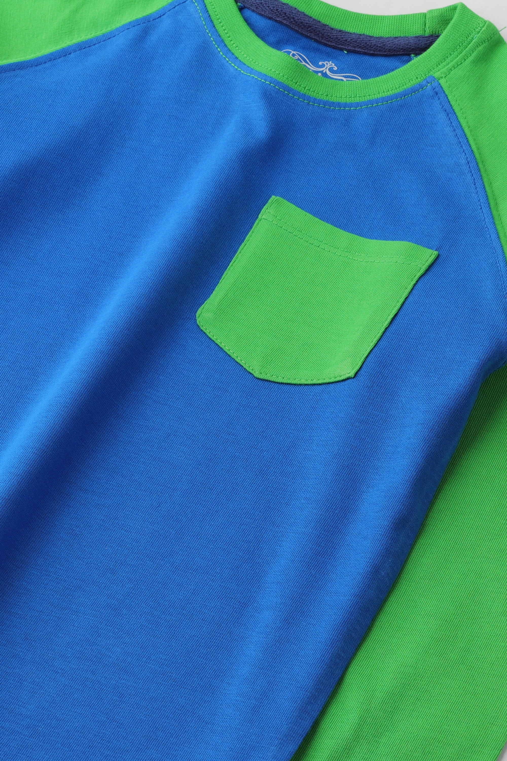 Blue & Green Raglan T-Shirt - Image 3