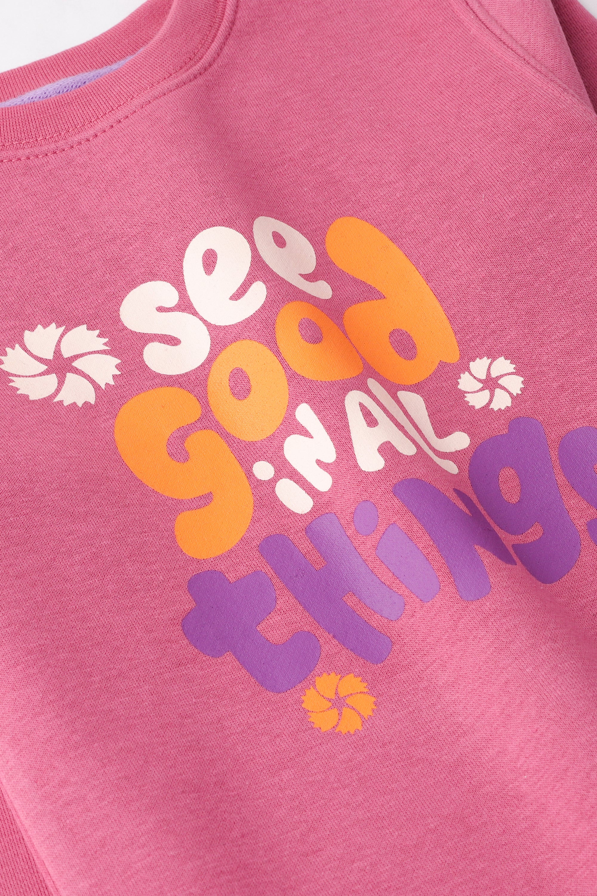 Girls Magenta Bliss Fleece Sweatshirt - Image 2
