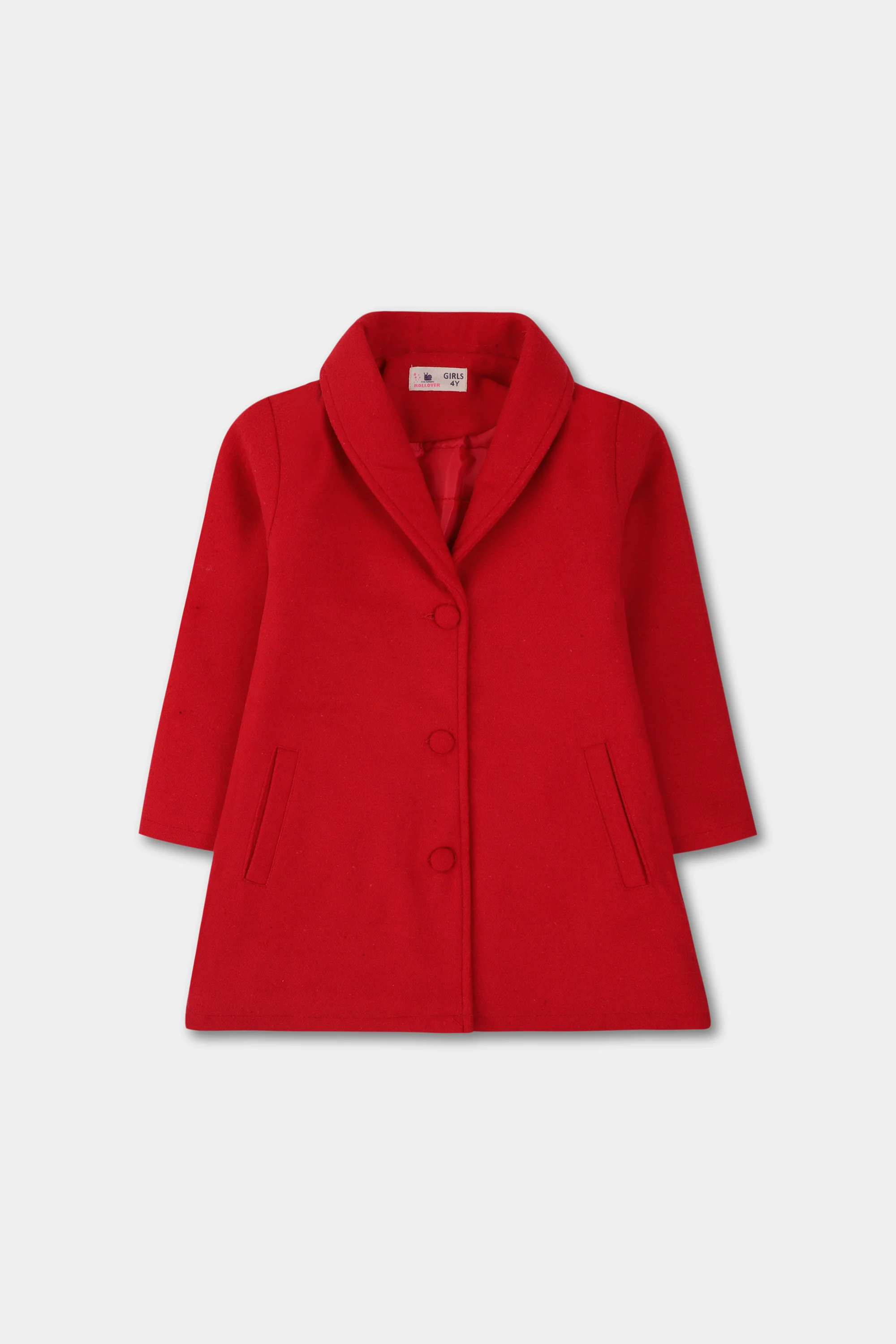 Girls Red Felt Coat