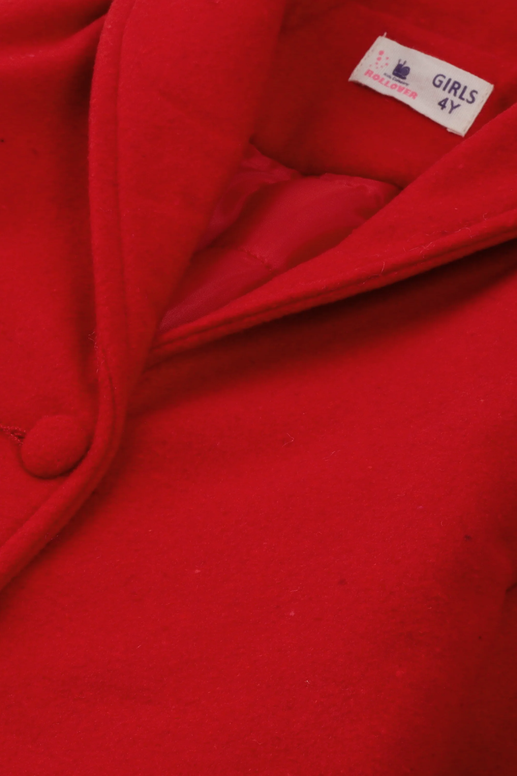 Girls Red Felt Coat - Image 2