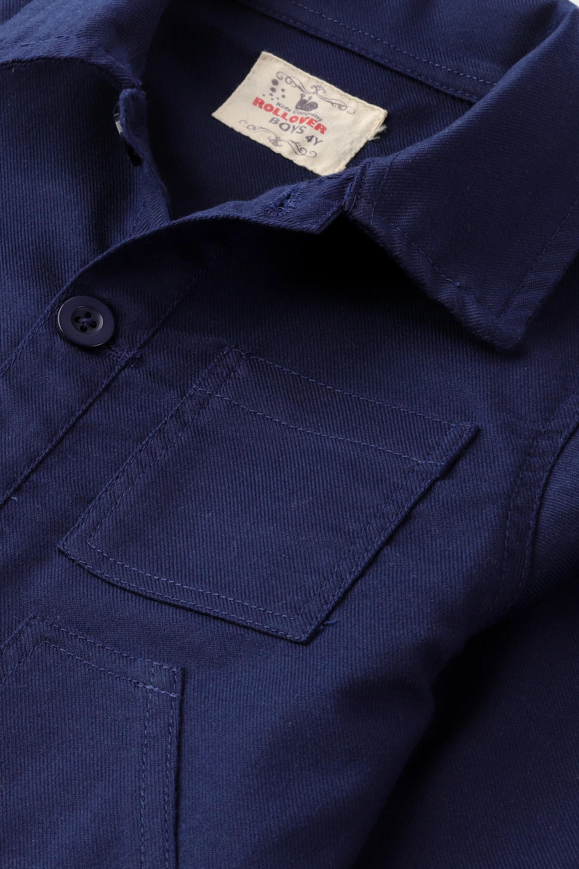 Boys' Ink Blue Twill Button-Up Jacket - Image 3