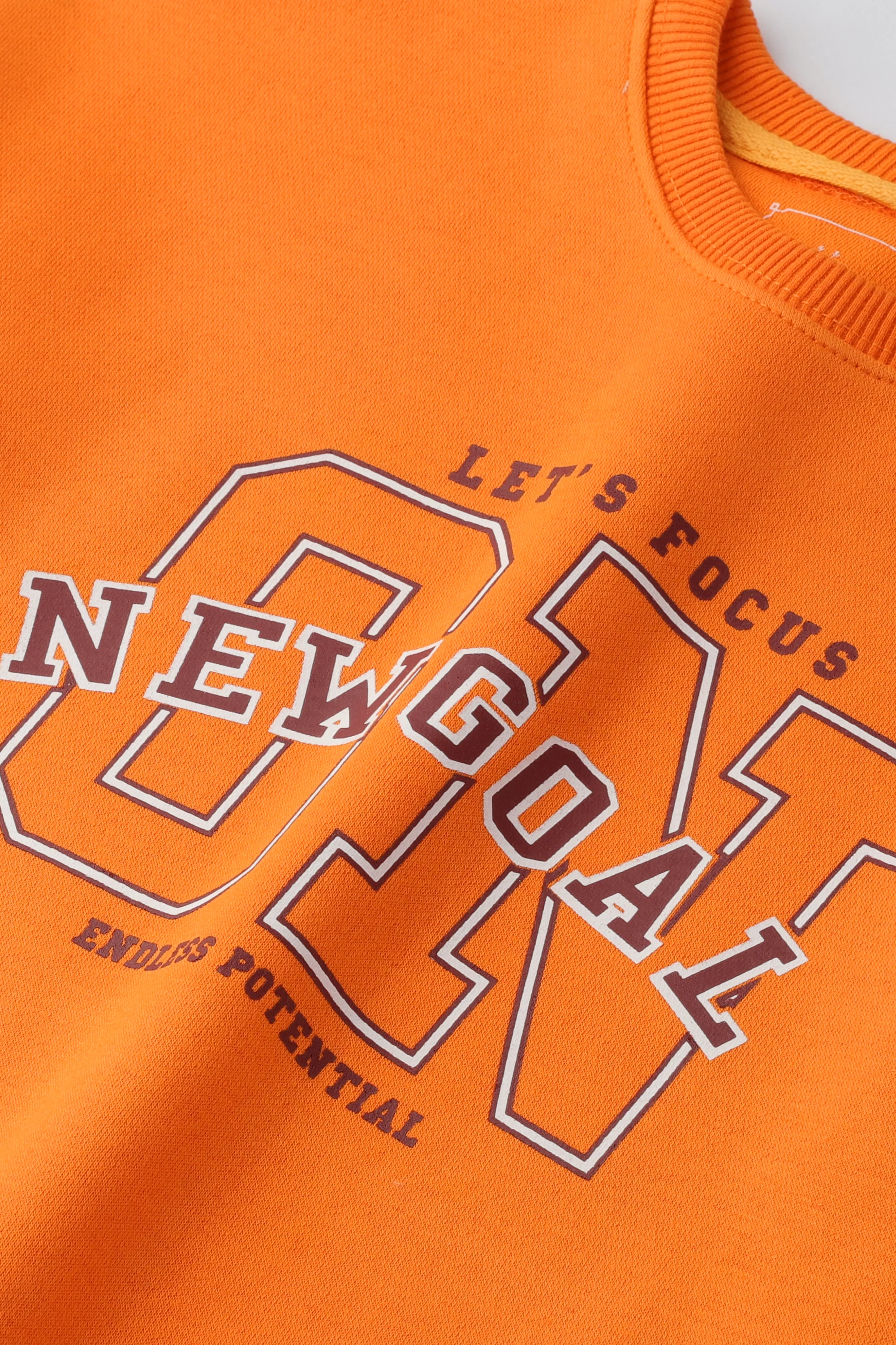 Boys Orange Goal Fleece Sweatshirt - Image 2