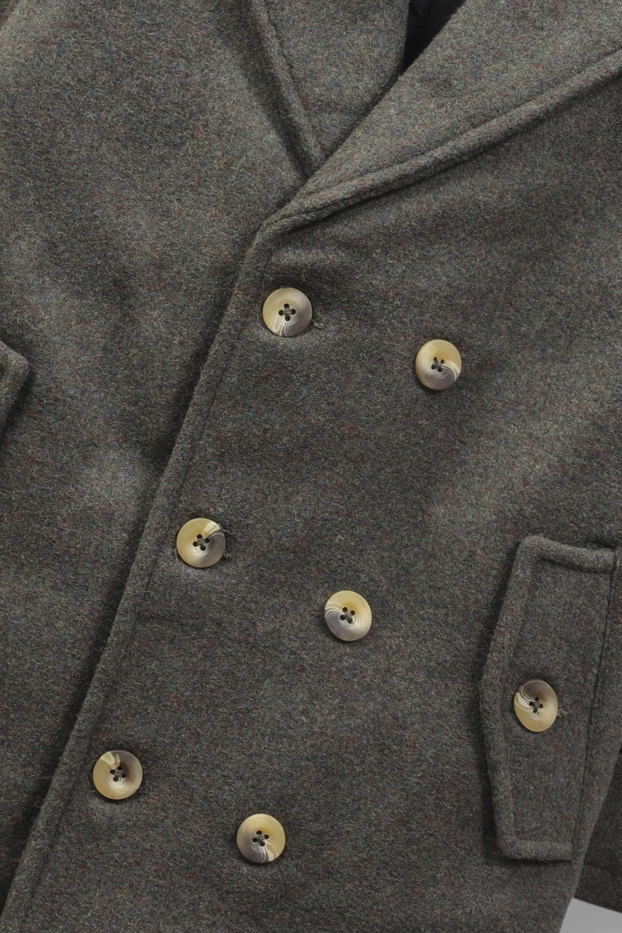 Boys Chic Olive Felt Coat - Image 4