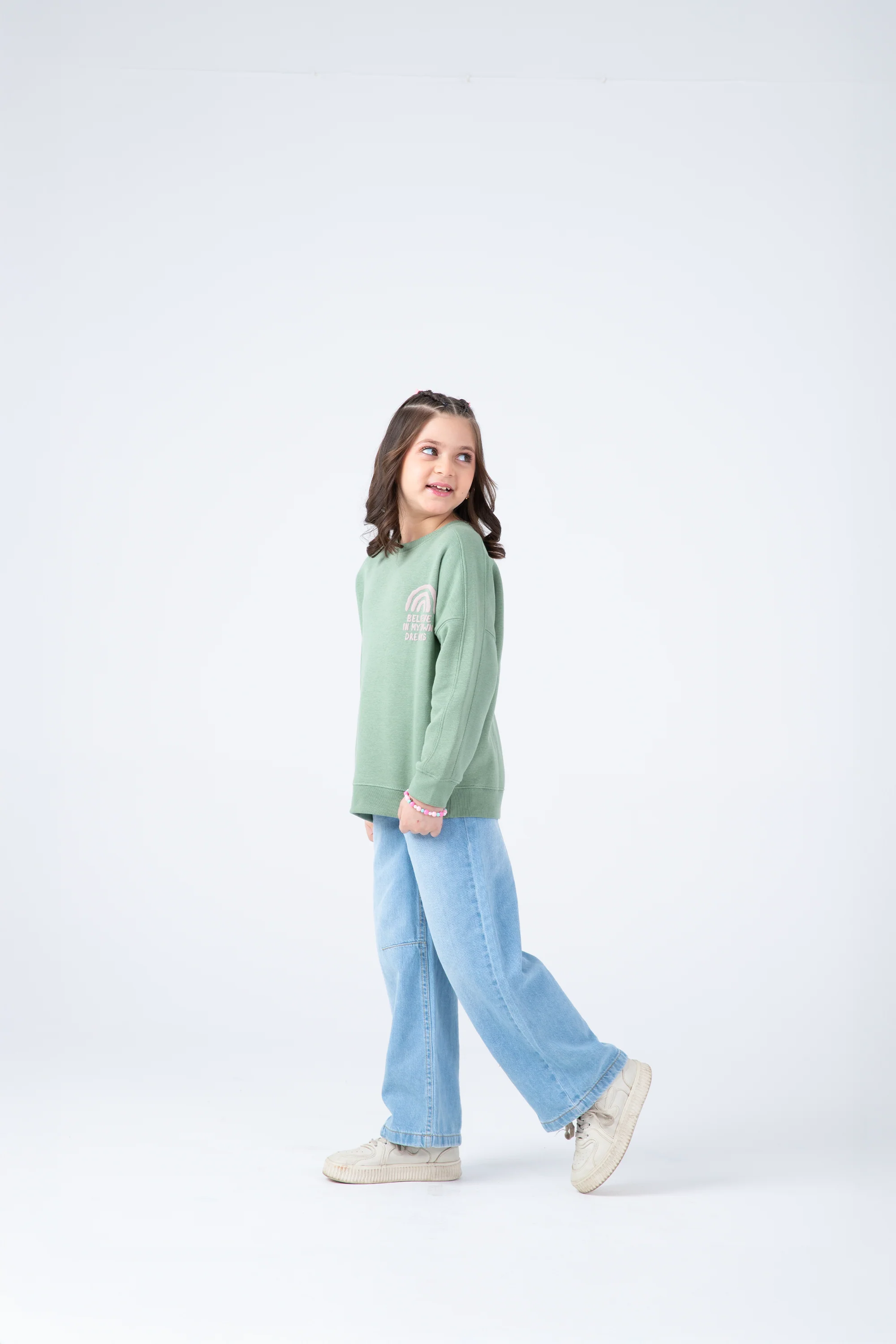 Girls Dreamy Sage Fleece Sweatshirt - Image 2