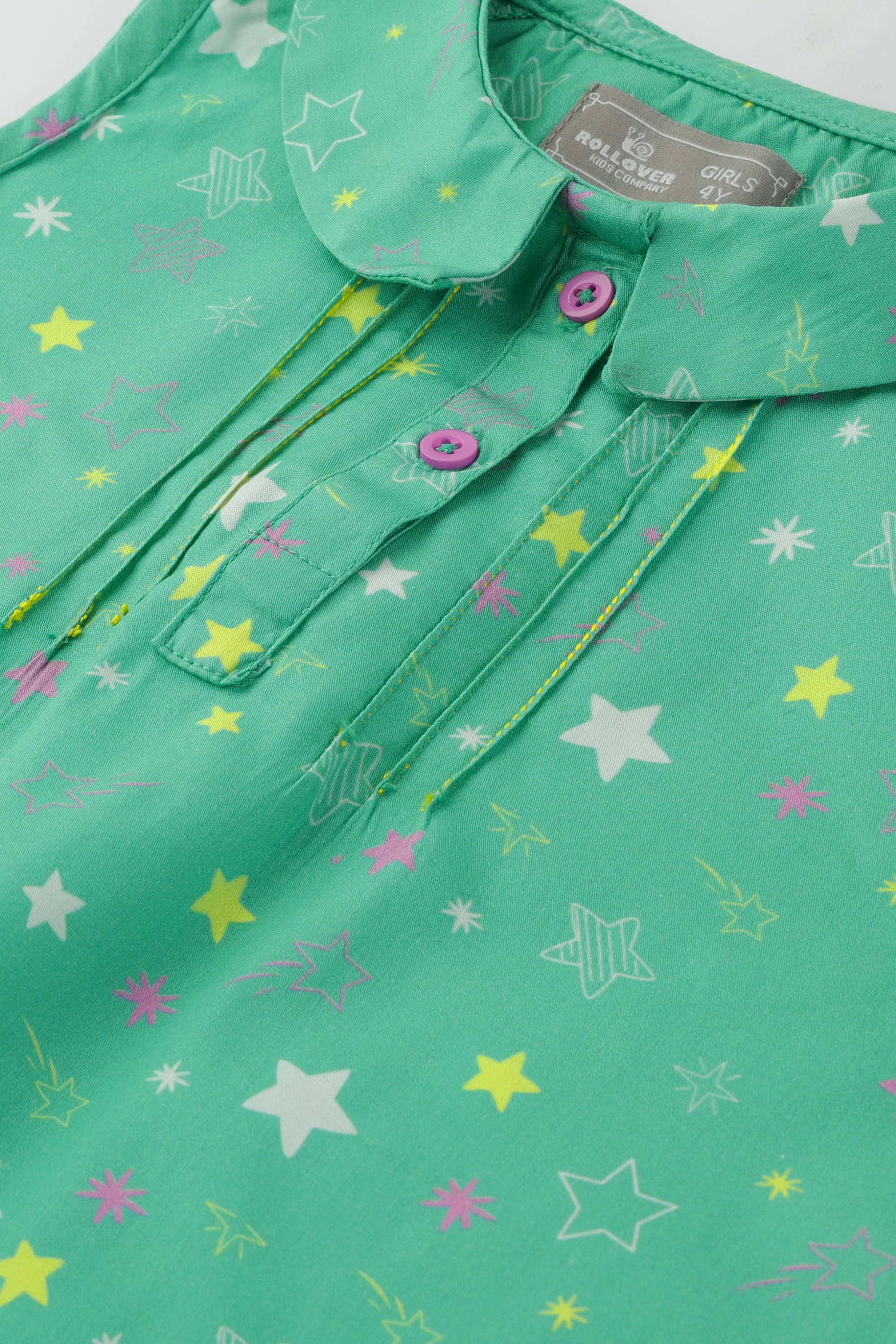 Green Starry Charm Sleeveless Top - Image 2