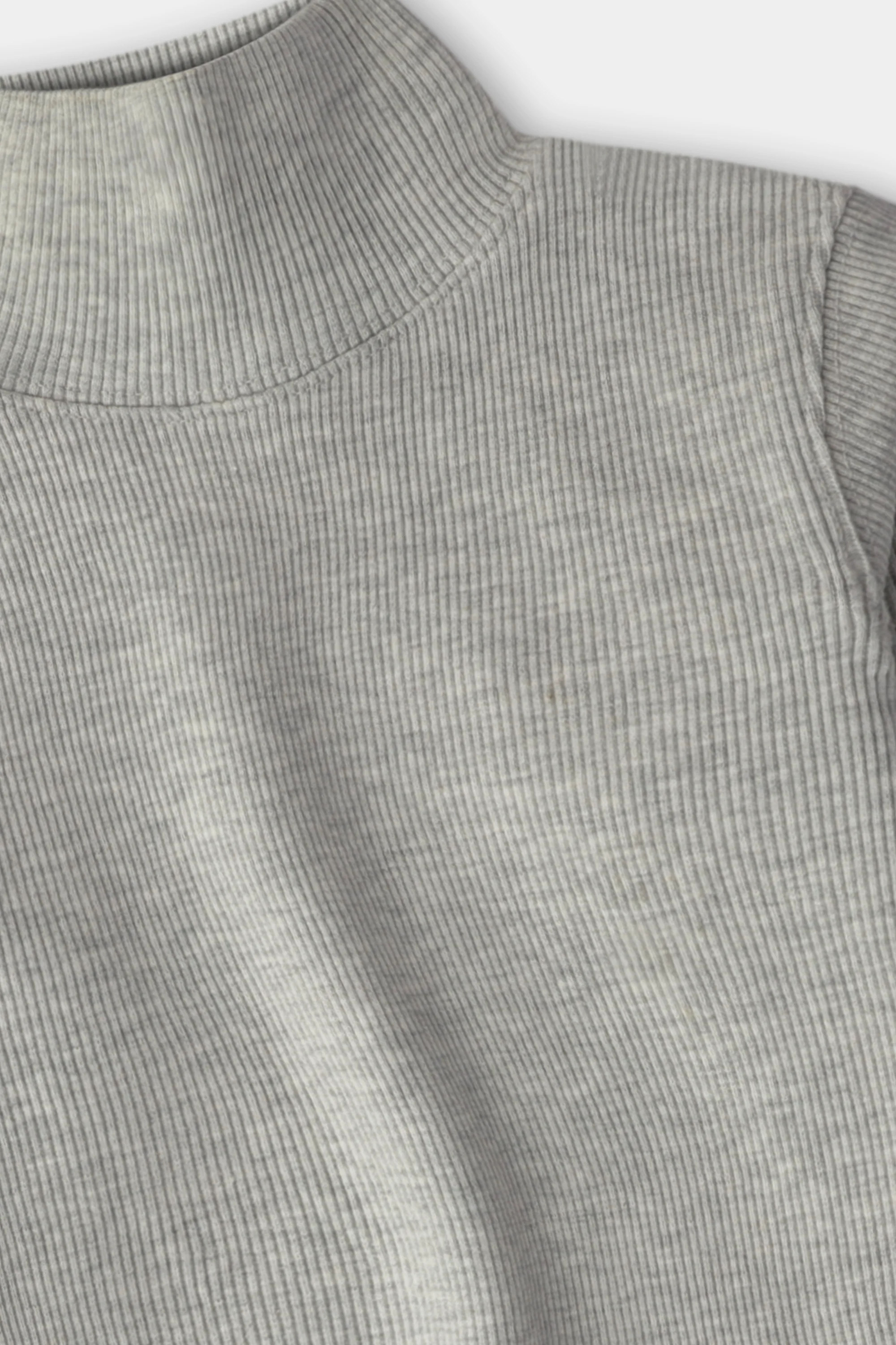 Boys Lycra Rib Light Grey Highneck - Image 2