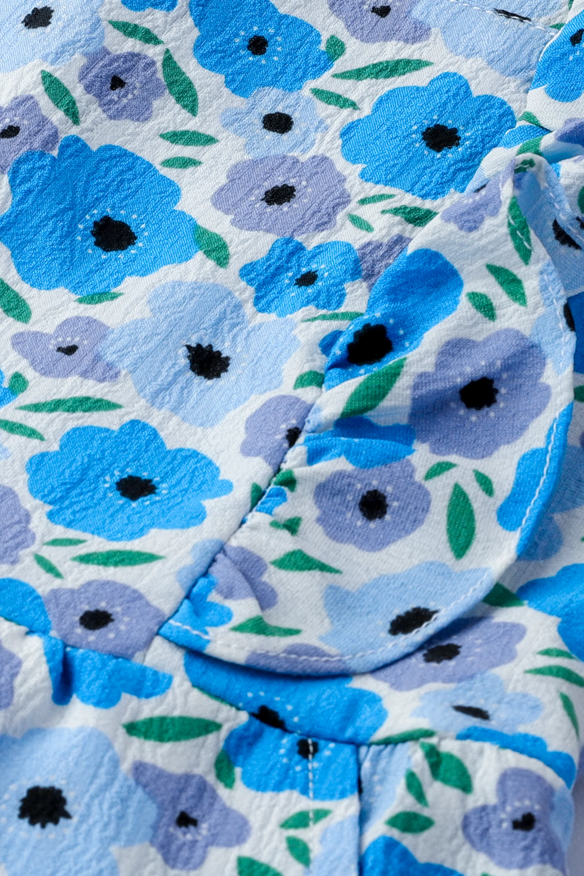Blue Floral Linen Jumpsuit - Image 2
