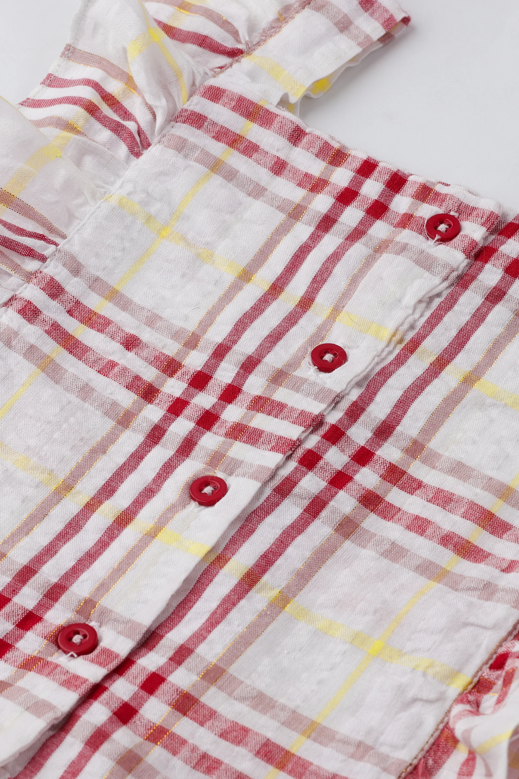 Maroon Ruffle Charm Plaid Top - Image 2