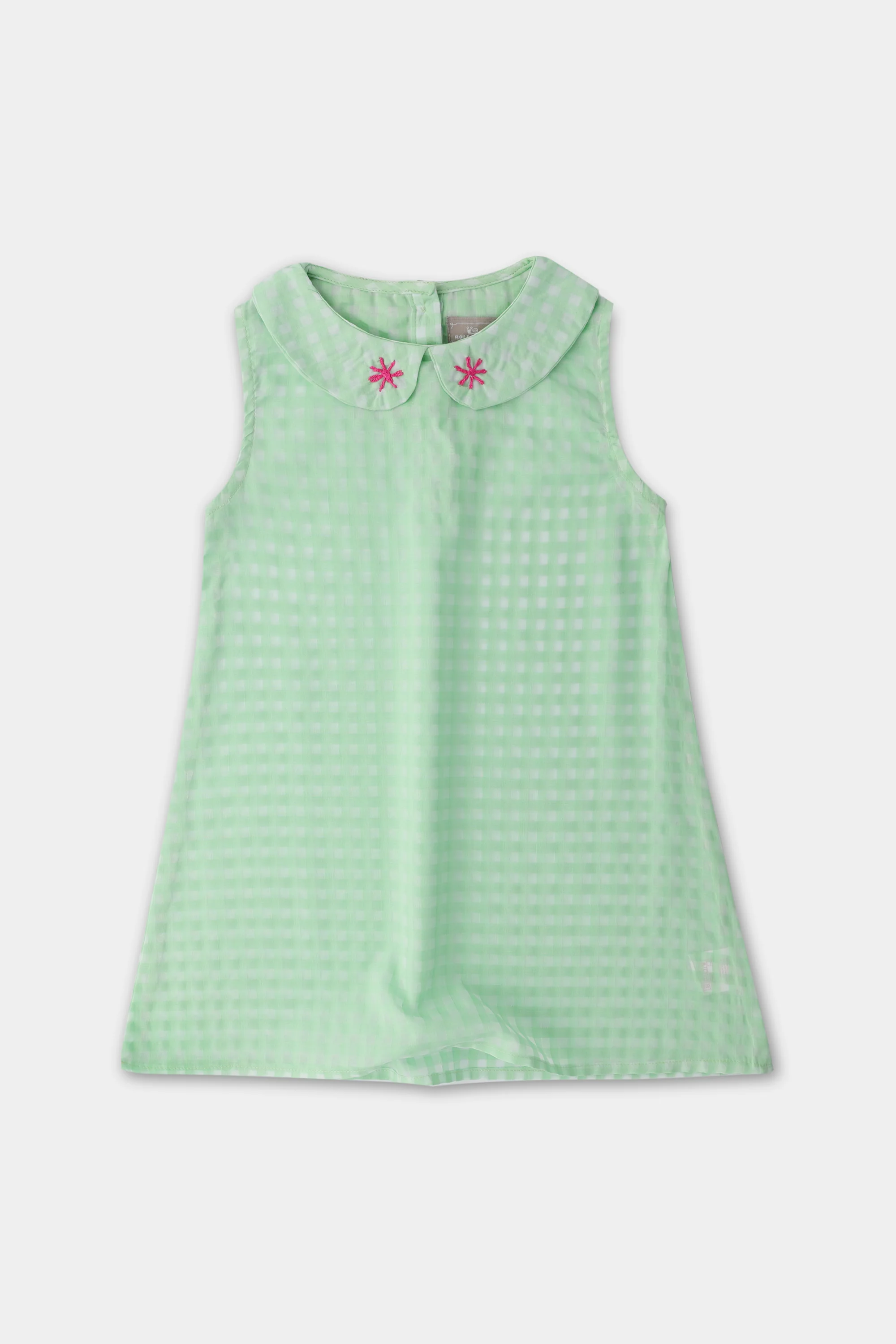Green Checkered A-Line Dress