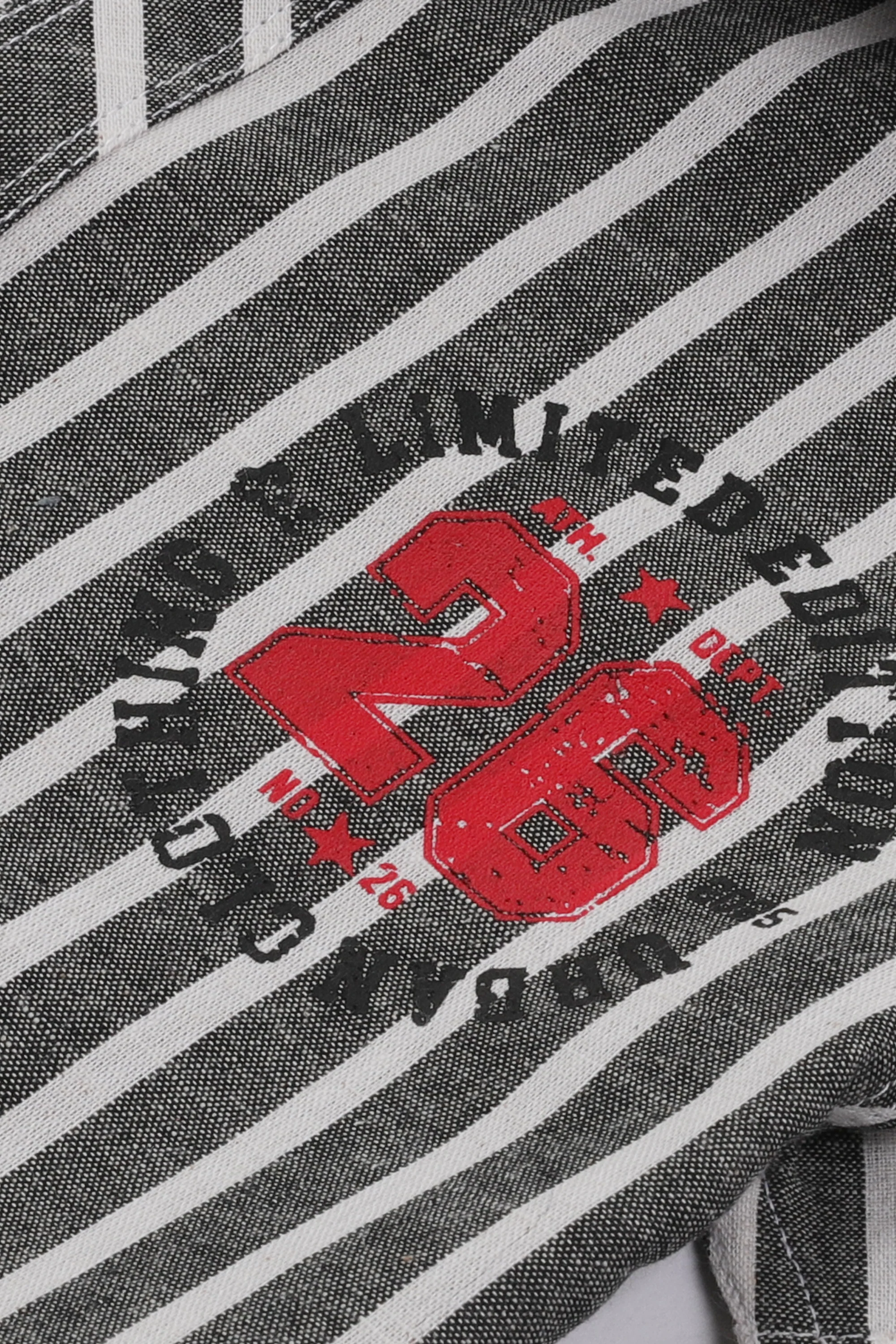 Boys Black Striped Cotton Shirt - Image 2