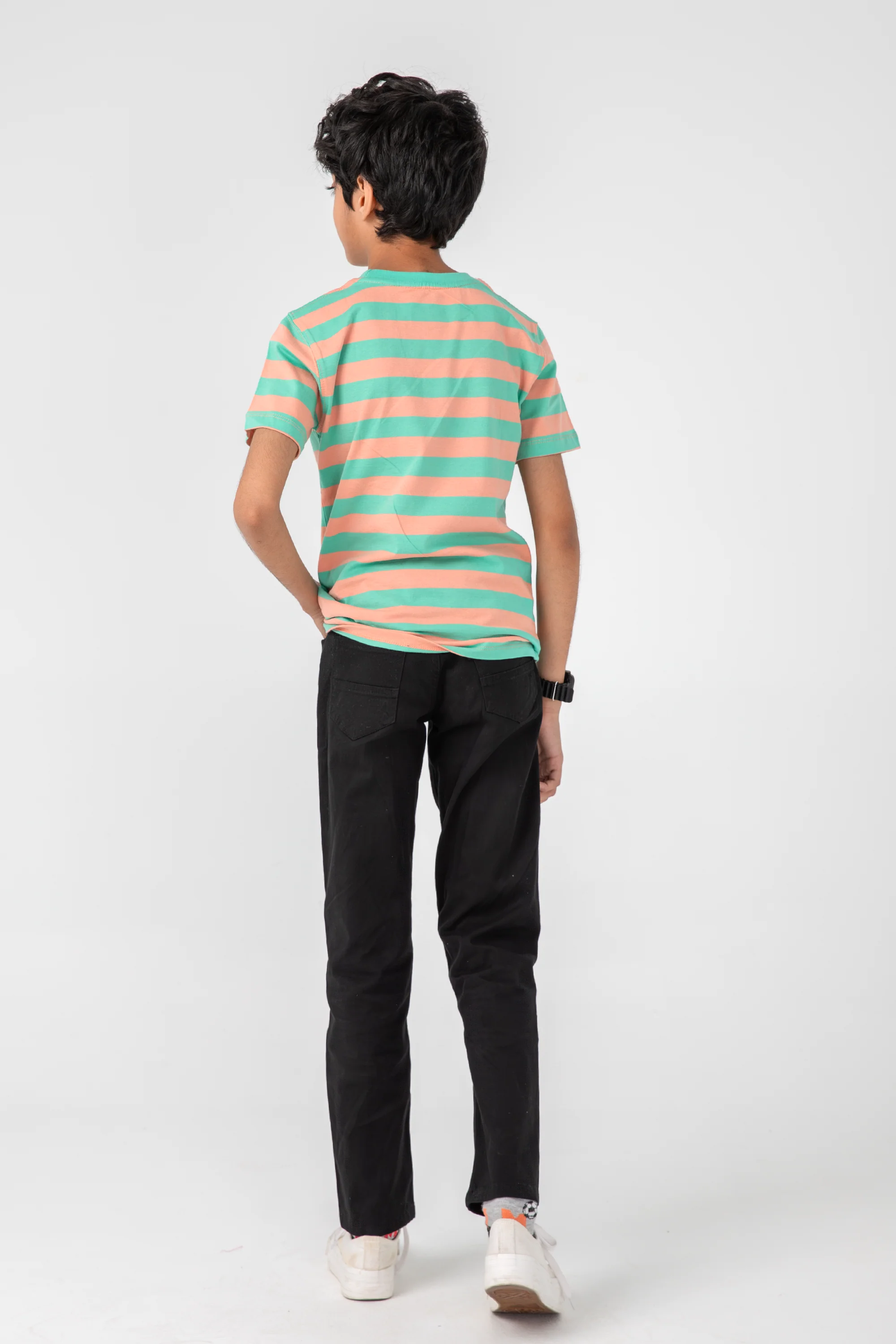 Mint Striped Boys' T-shirt - Image 2