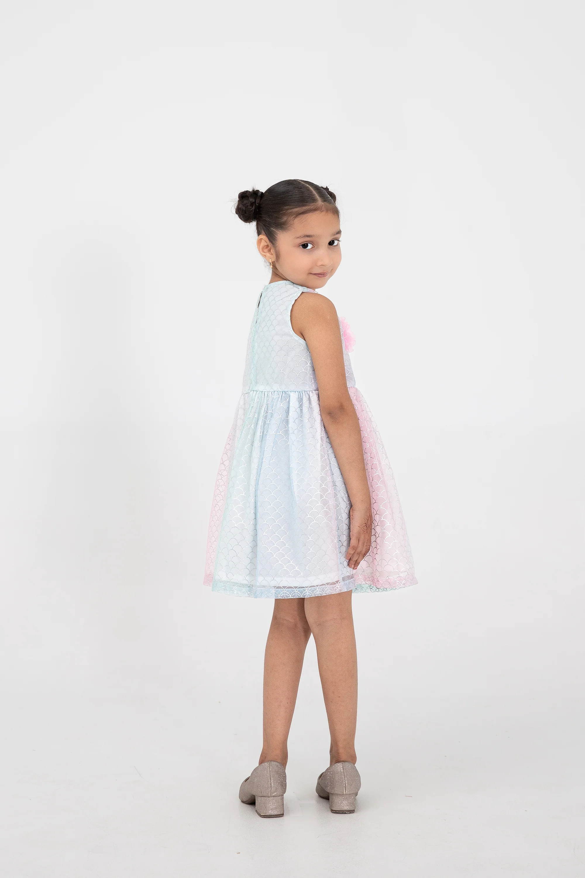 Girls Mermaid Dreamy Net Dress - Image 3