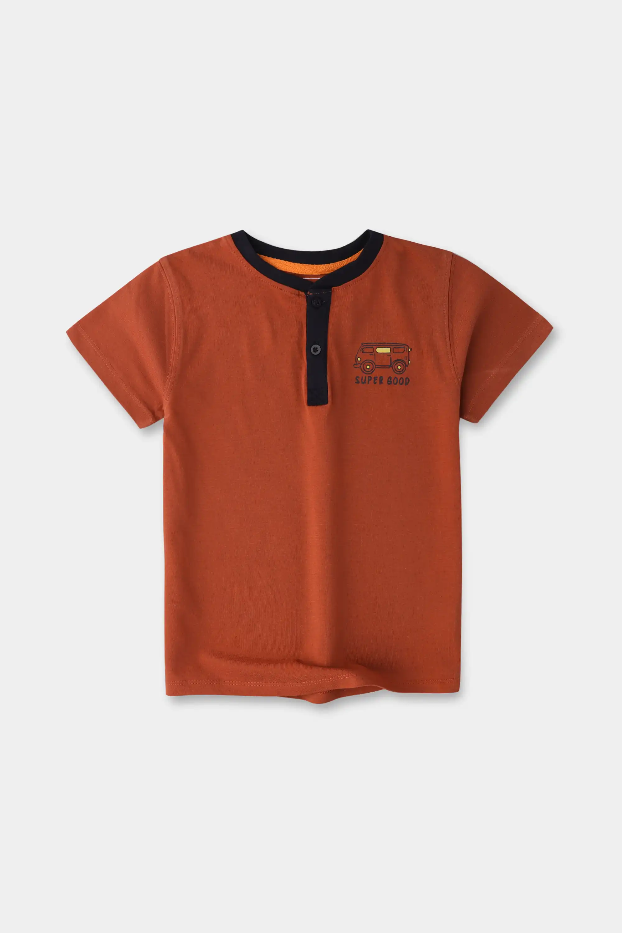 Boys Roadster Rust Henley T-shirt - Image 3
