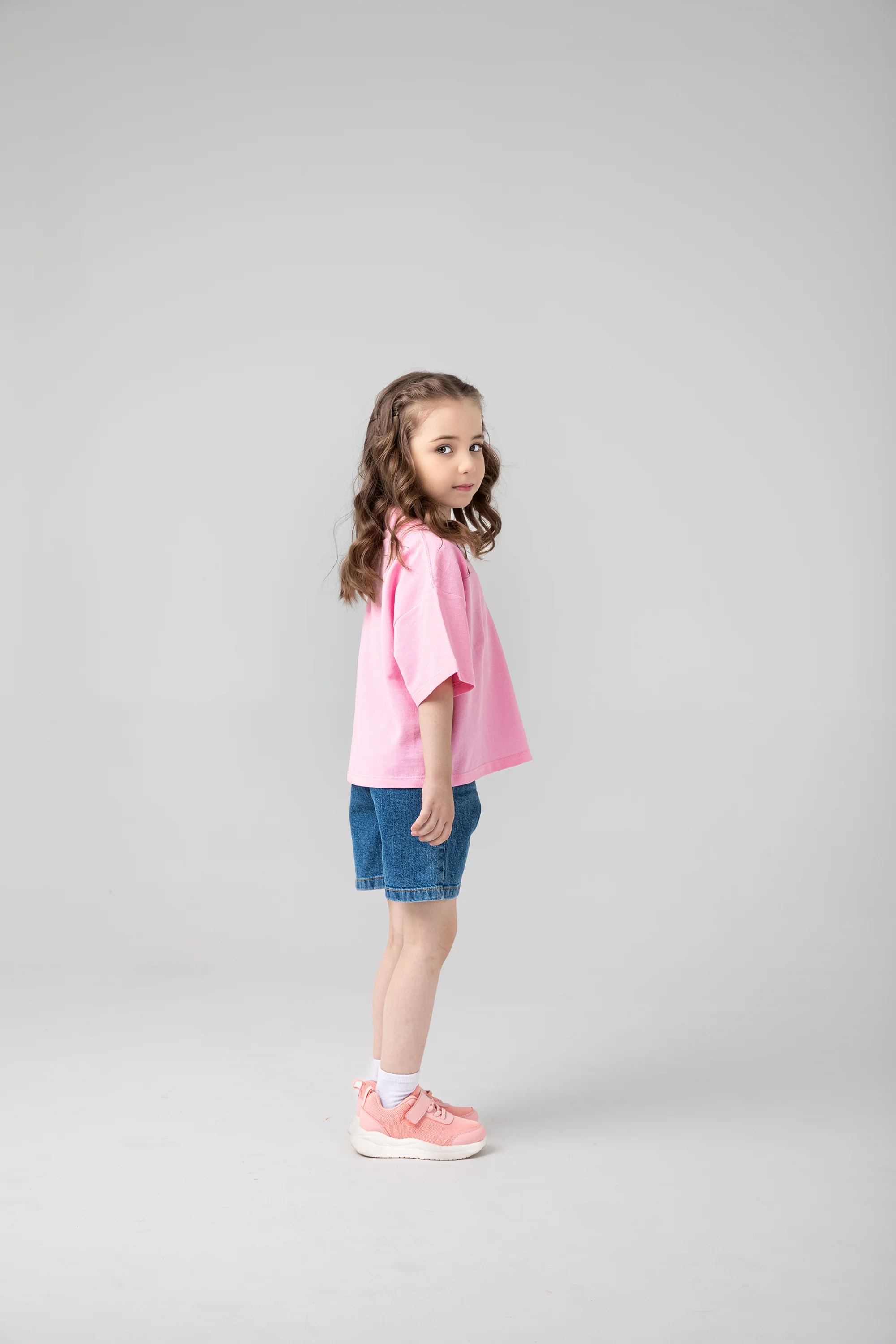 Girls' Pink Oversized Polo Shirt - Image 3