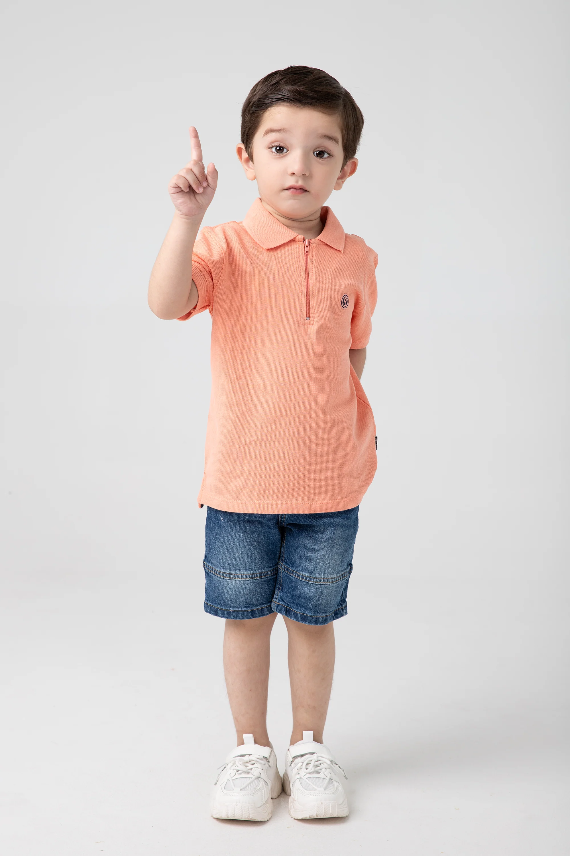Boys Coral Zipped Polo Shirt