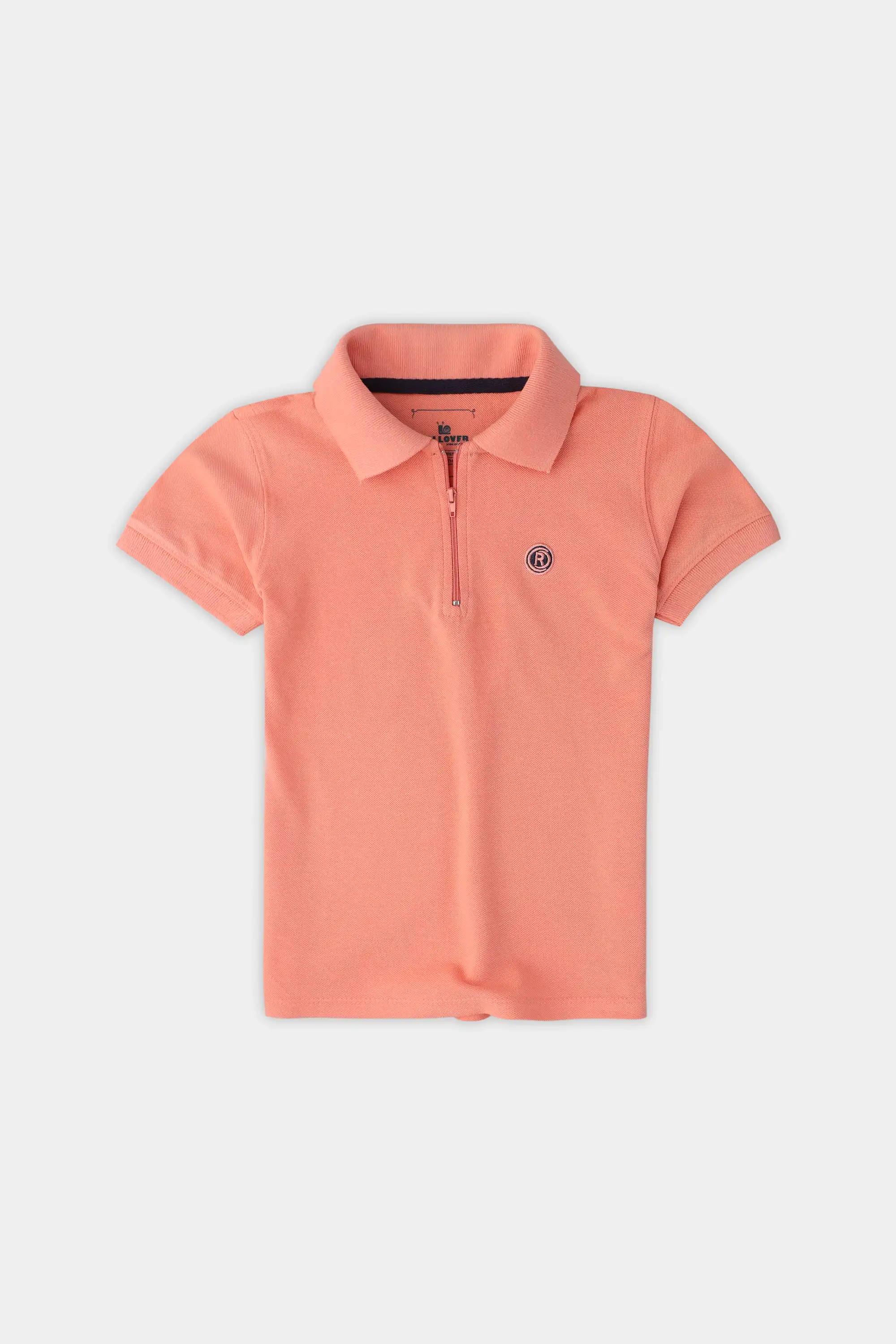 Boys Coral Zipped Polo Shirt - Image 4
