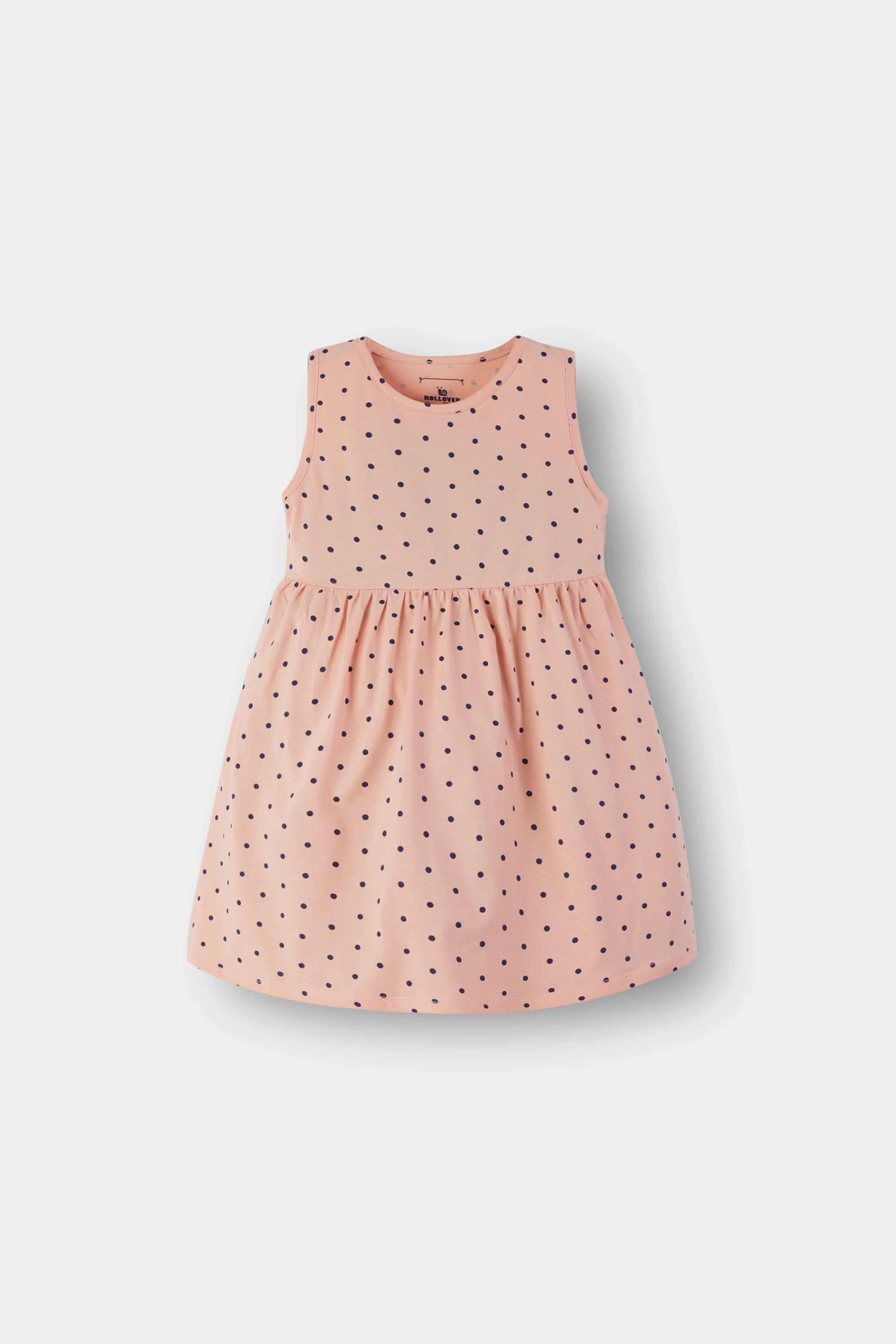 Peach Polka Dot Jersey Frock - Image 3