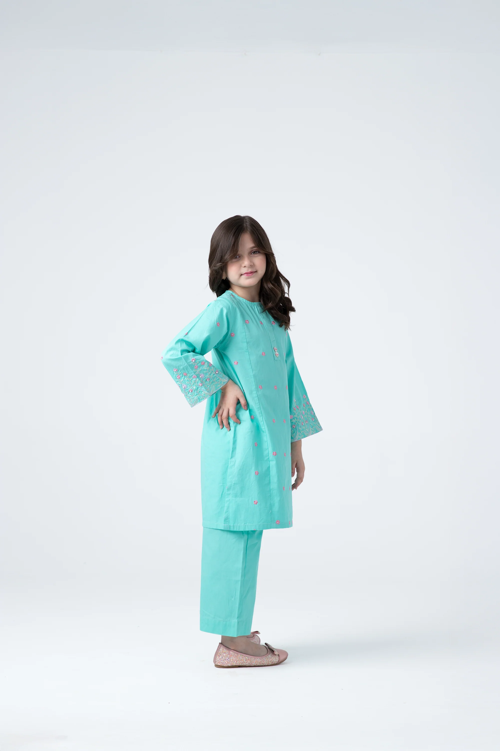 Mint Kurta Set - 2pc - Image 2
