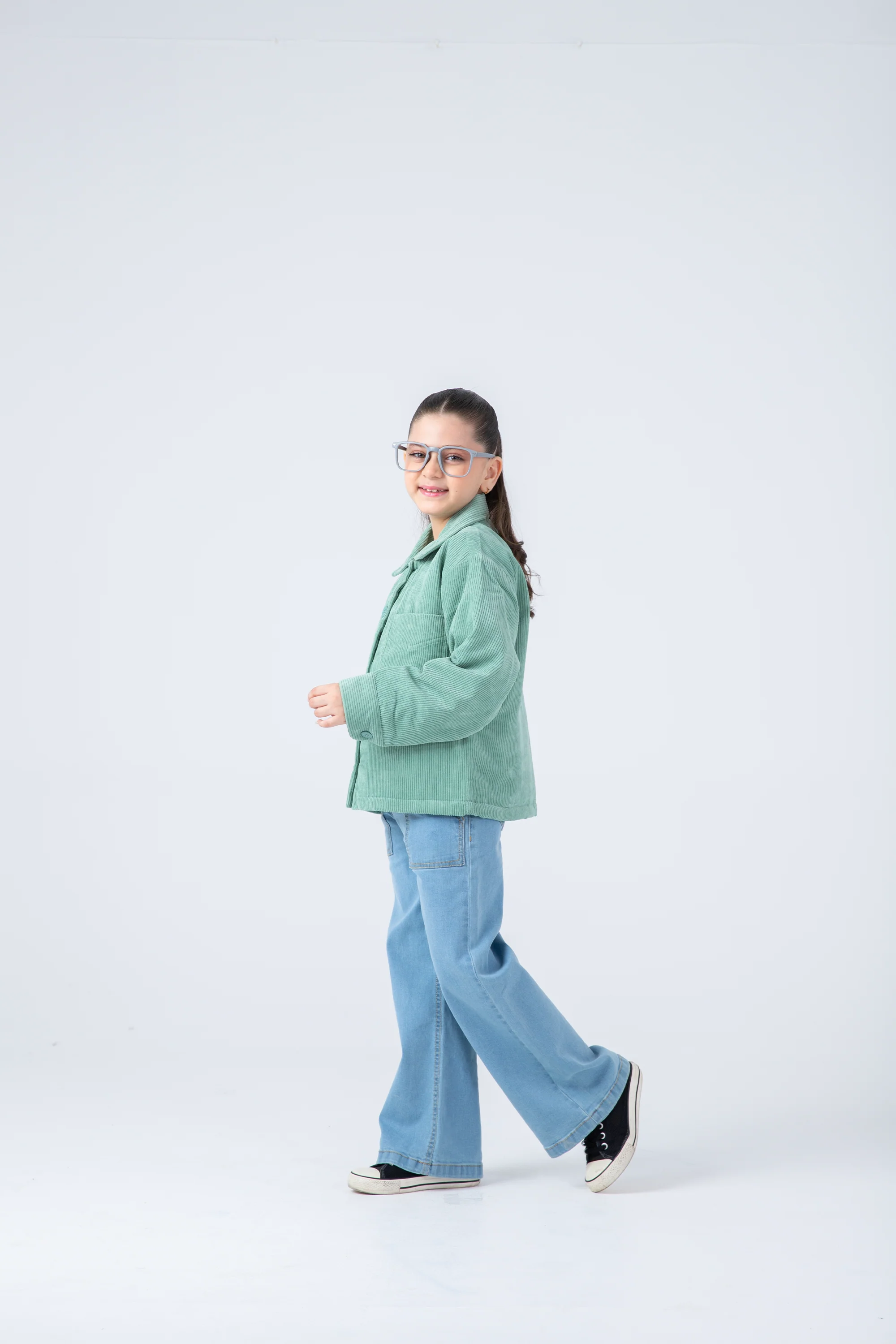 Girls Mint Corduroy Jacket - Image 3