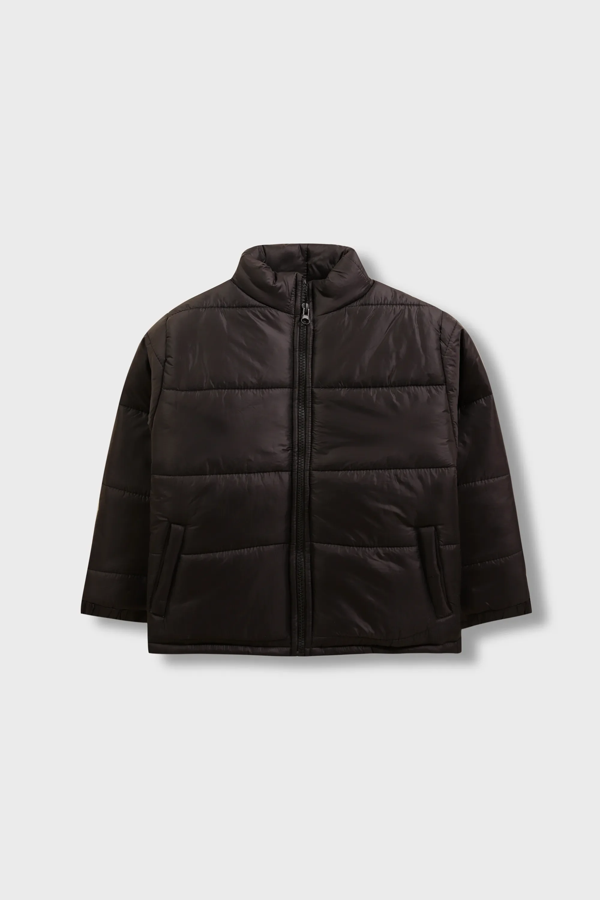 Boys Jet Black Puffer Jacket - Image 4