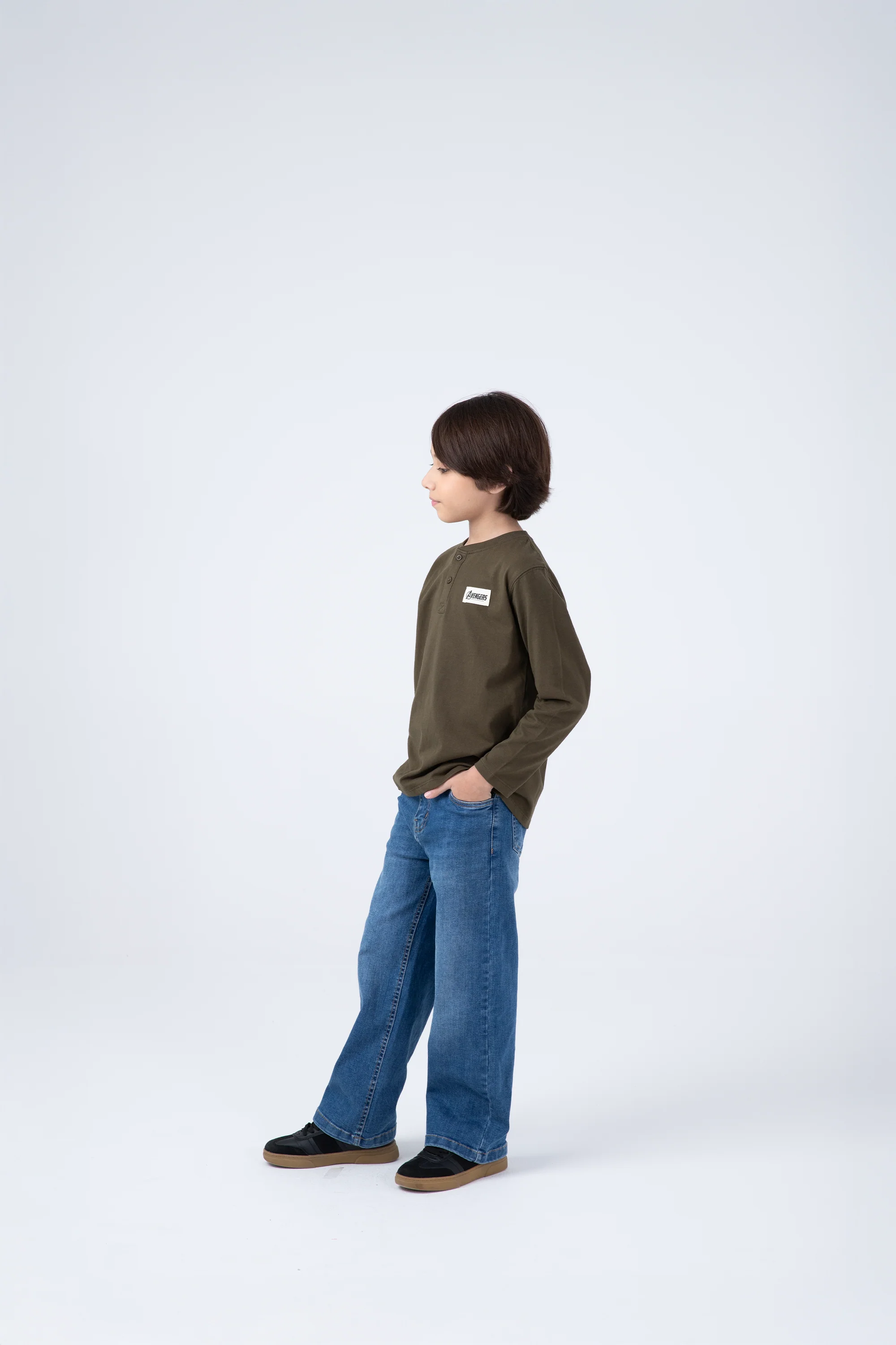 Olive Avengers Henley Tee - Image 3