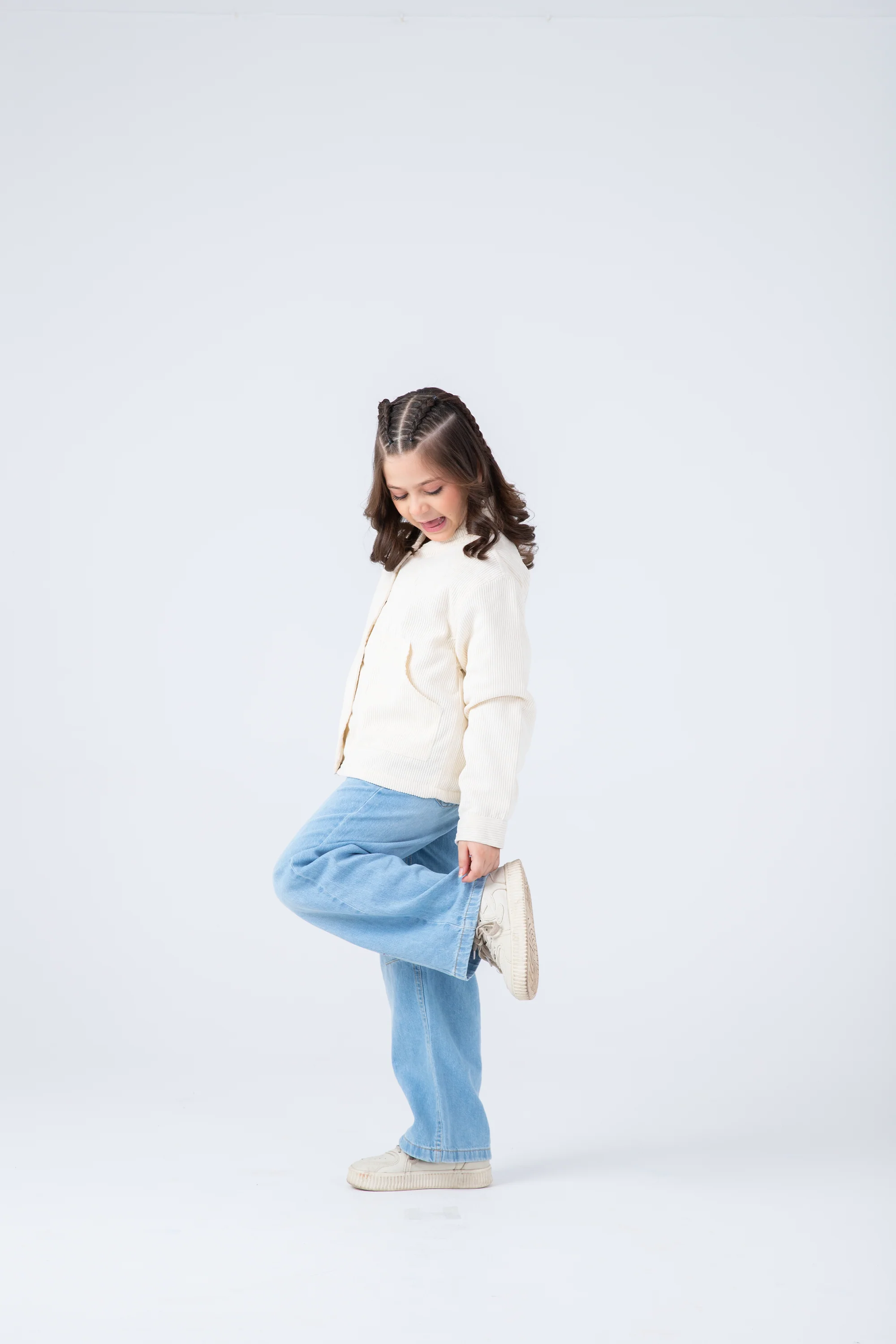 Girls Off-white Corduroy Jacket - Image 2