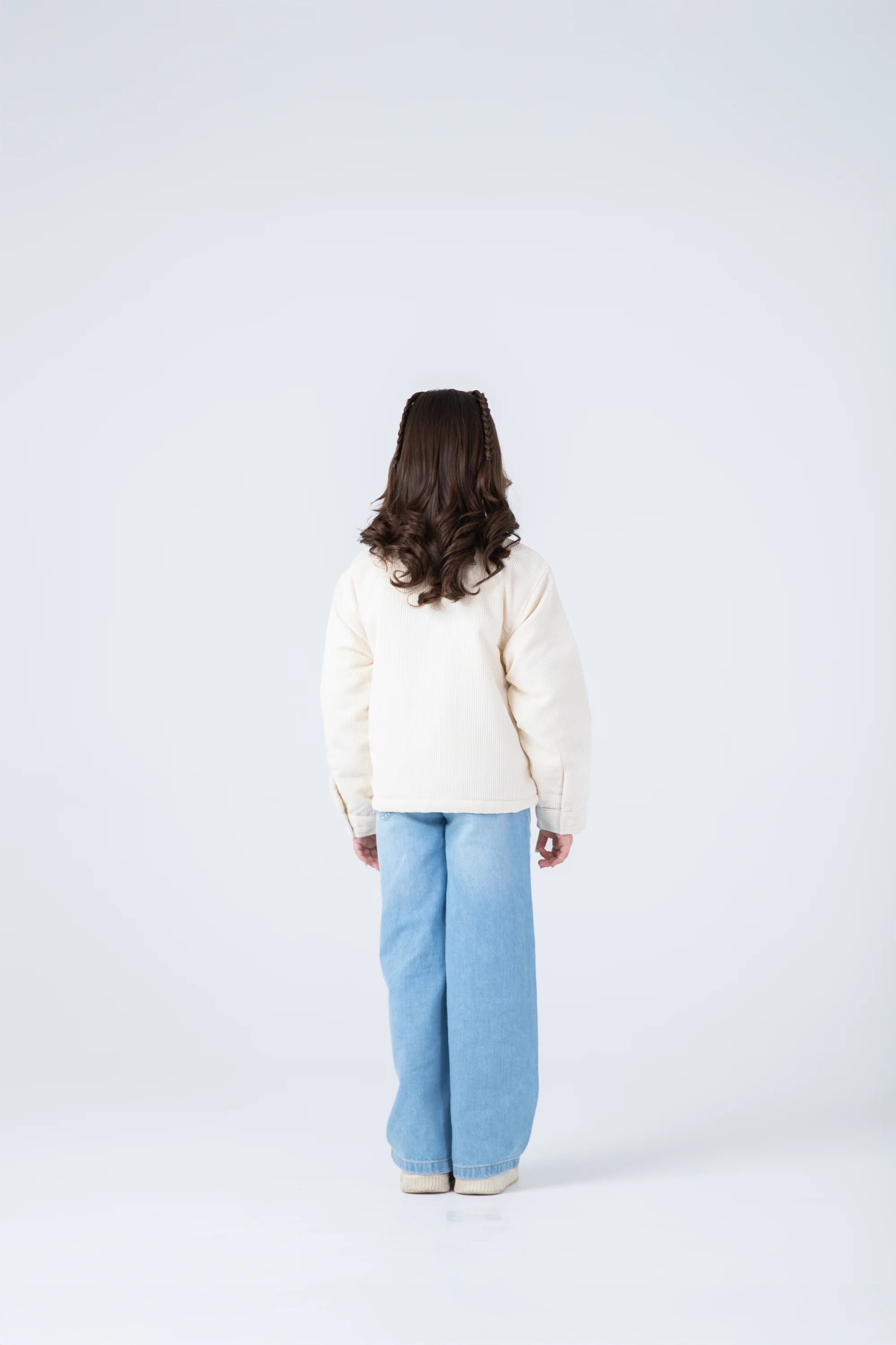 Girls Off-white Corduroy Jacket - Image 3