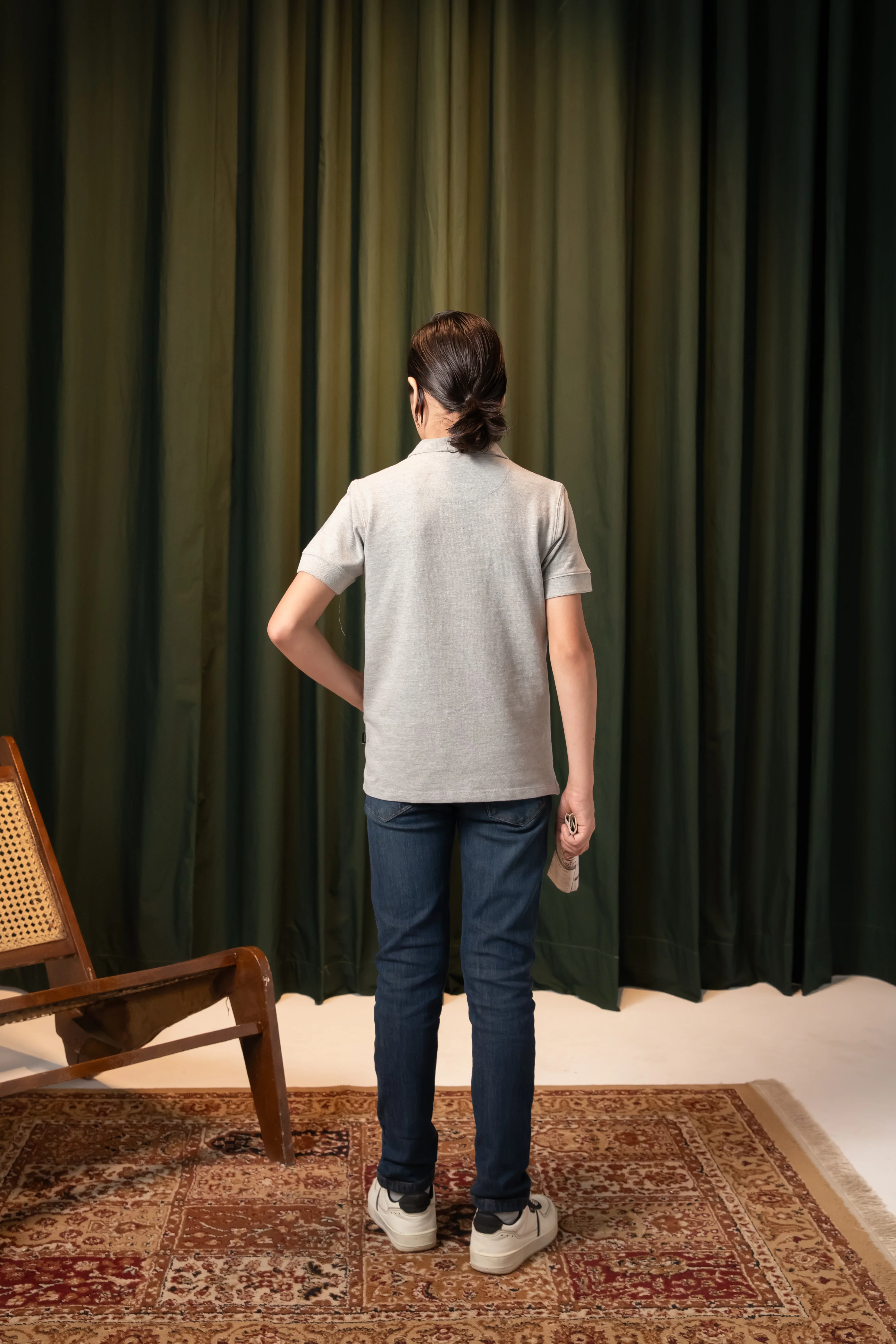 Grey Ajrak Boys Polo - Image 3