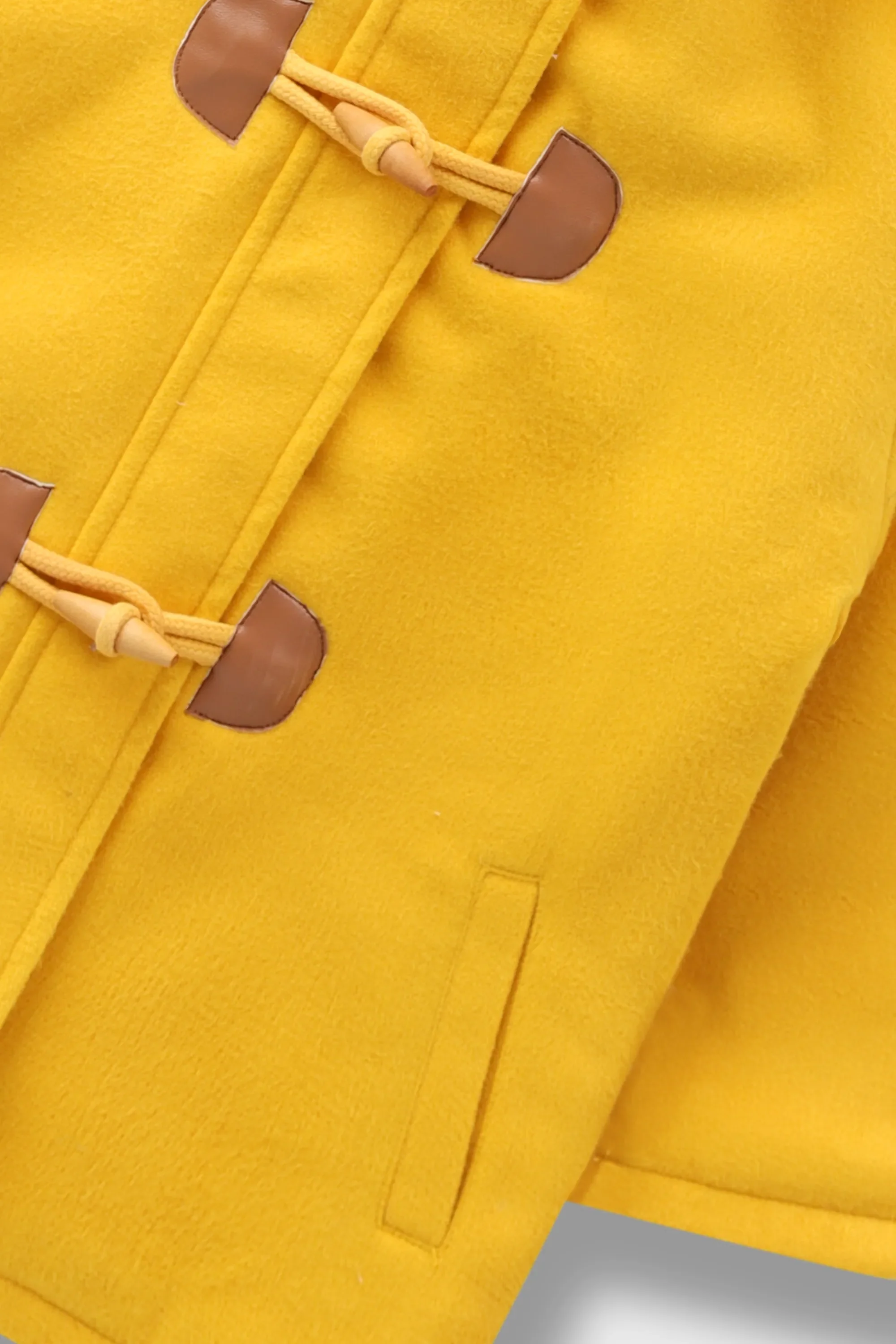Girls Mustard Felt Coat - Image 4