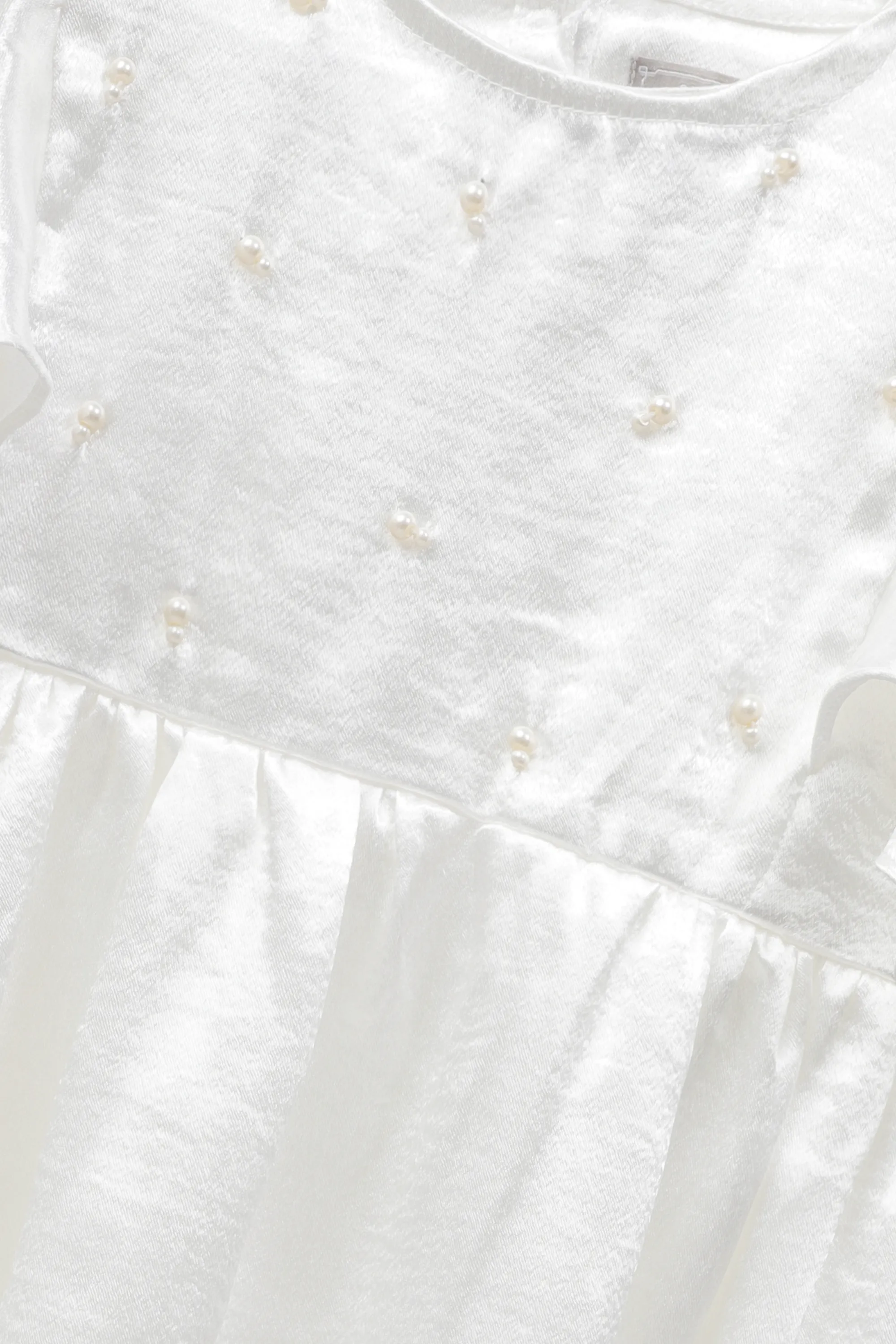 Luxe Pearl White Silk Dress - Image 2