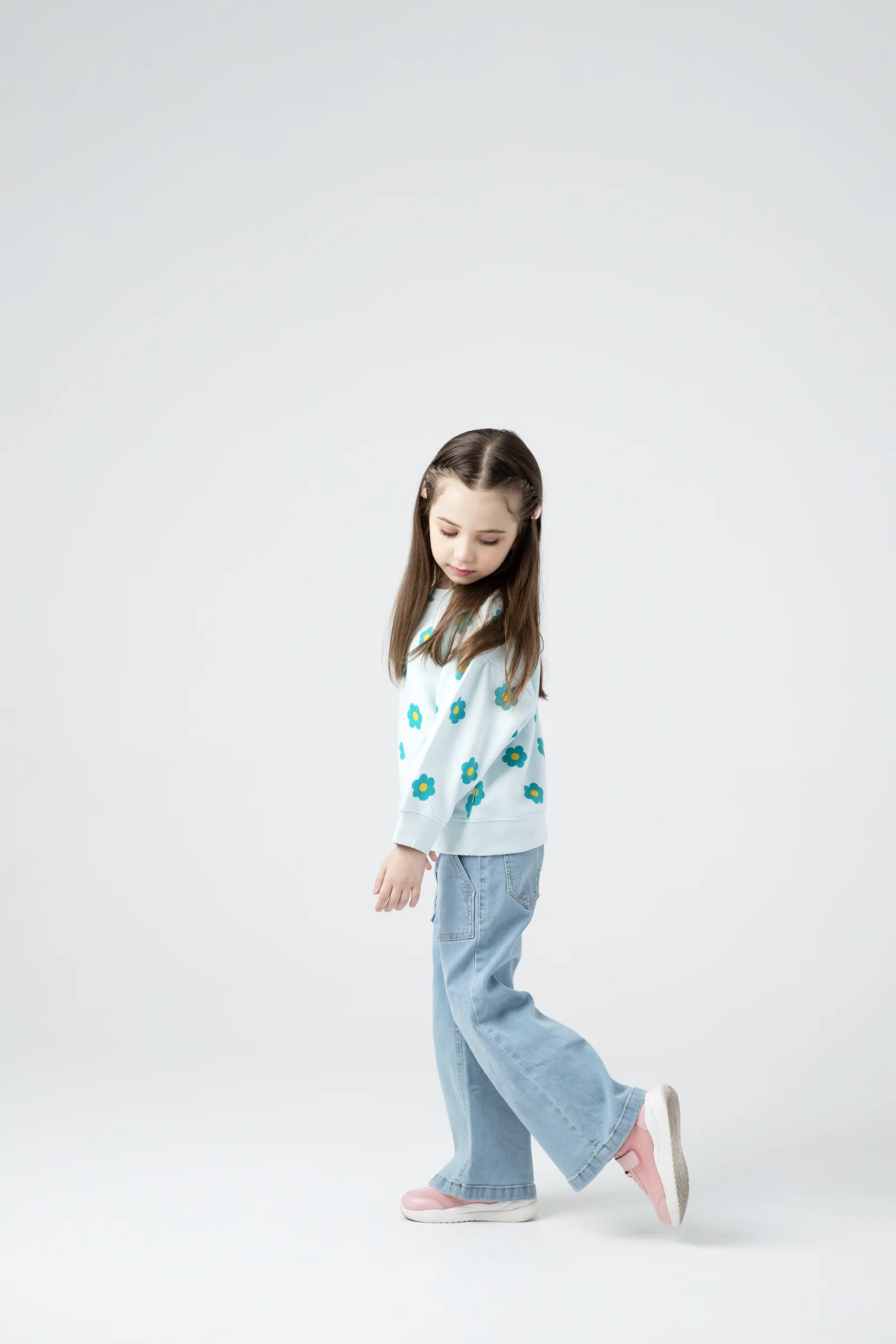 Girls Daisy Puff Fleece Sweatshirt - Image 2