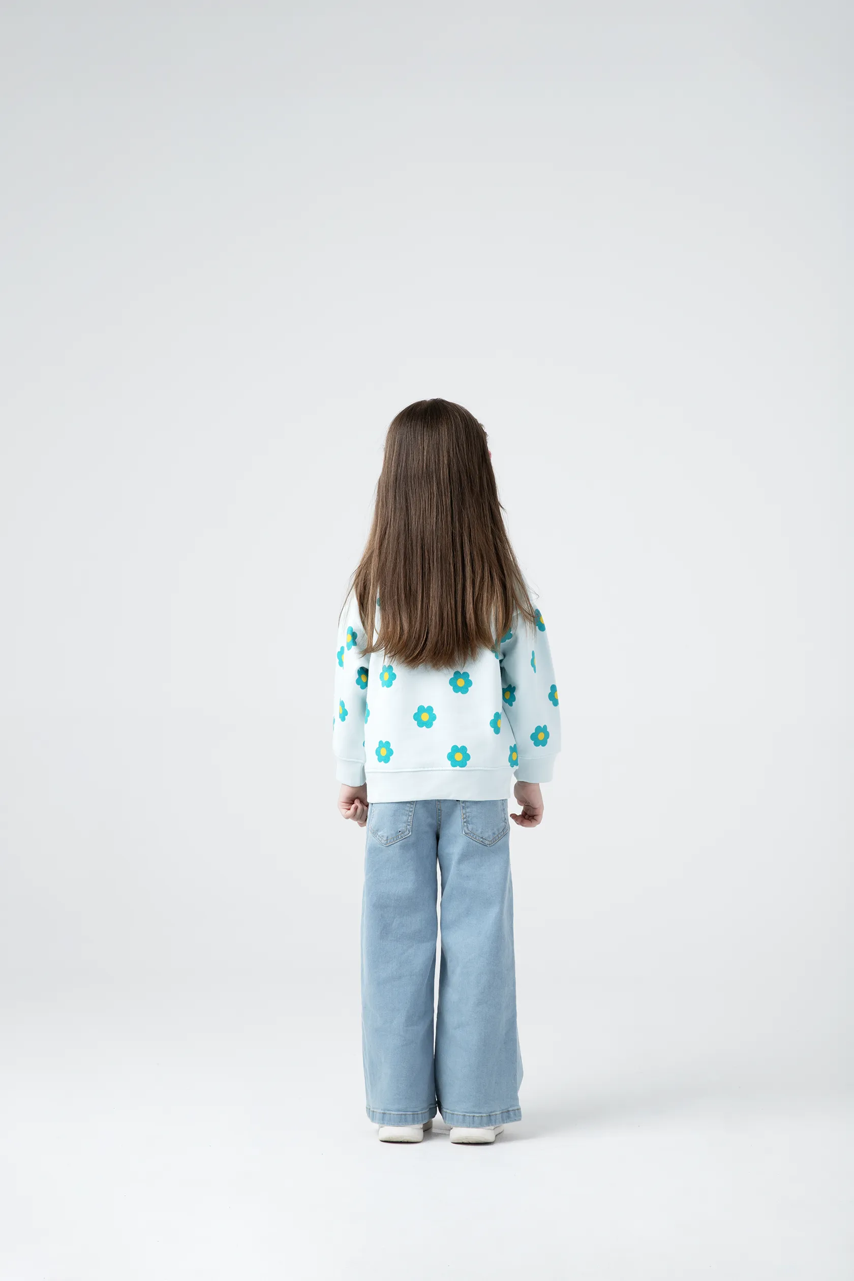Girls Daisy Puff Fleece Sweatshirt - Image 3