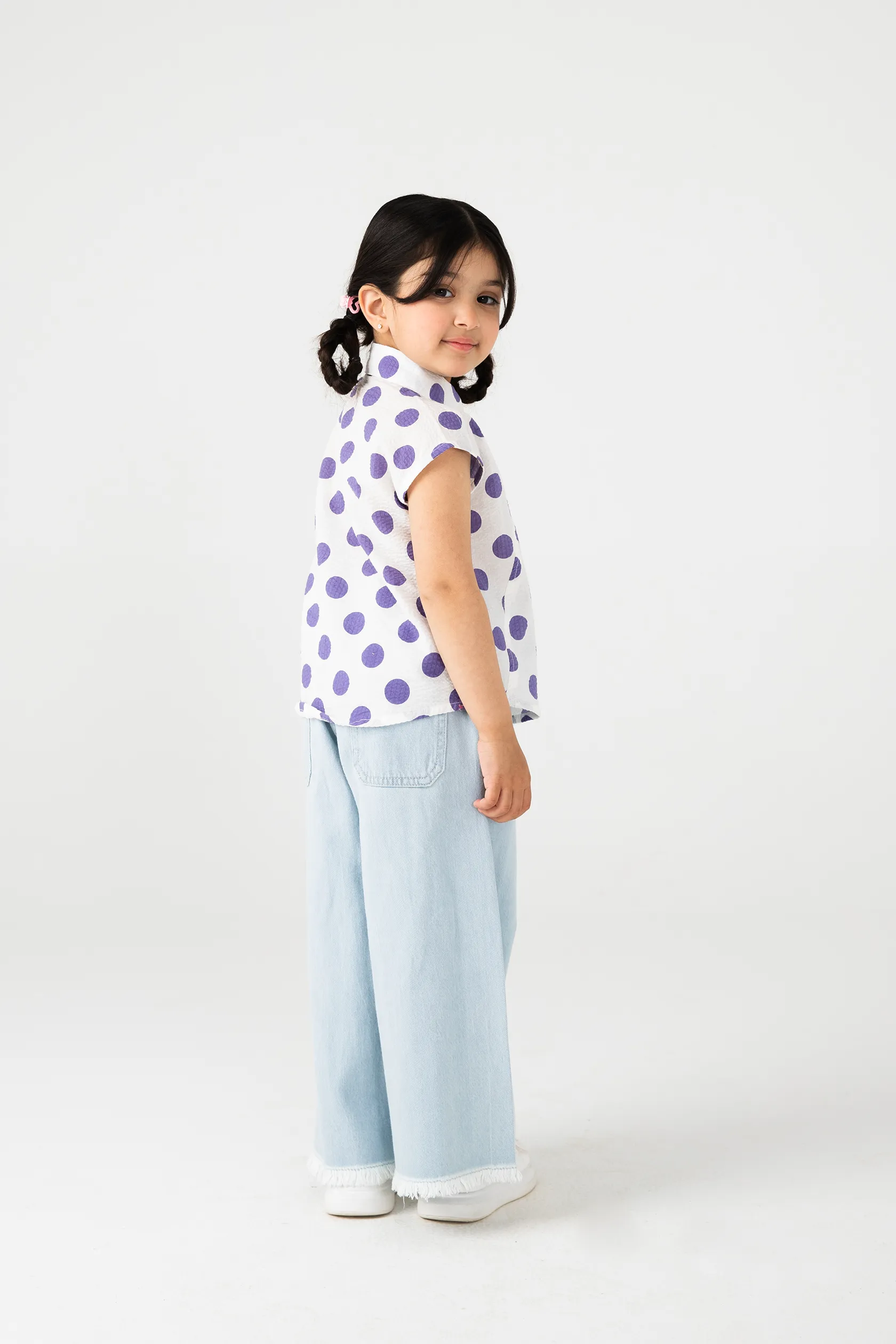 White Polka Dot Cotton Top - Image 2