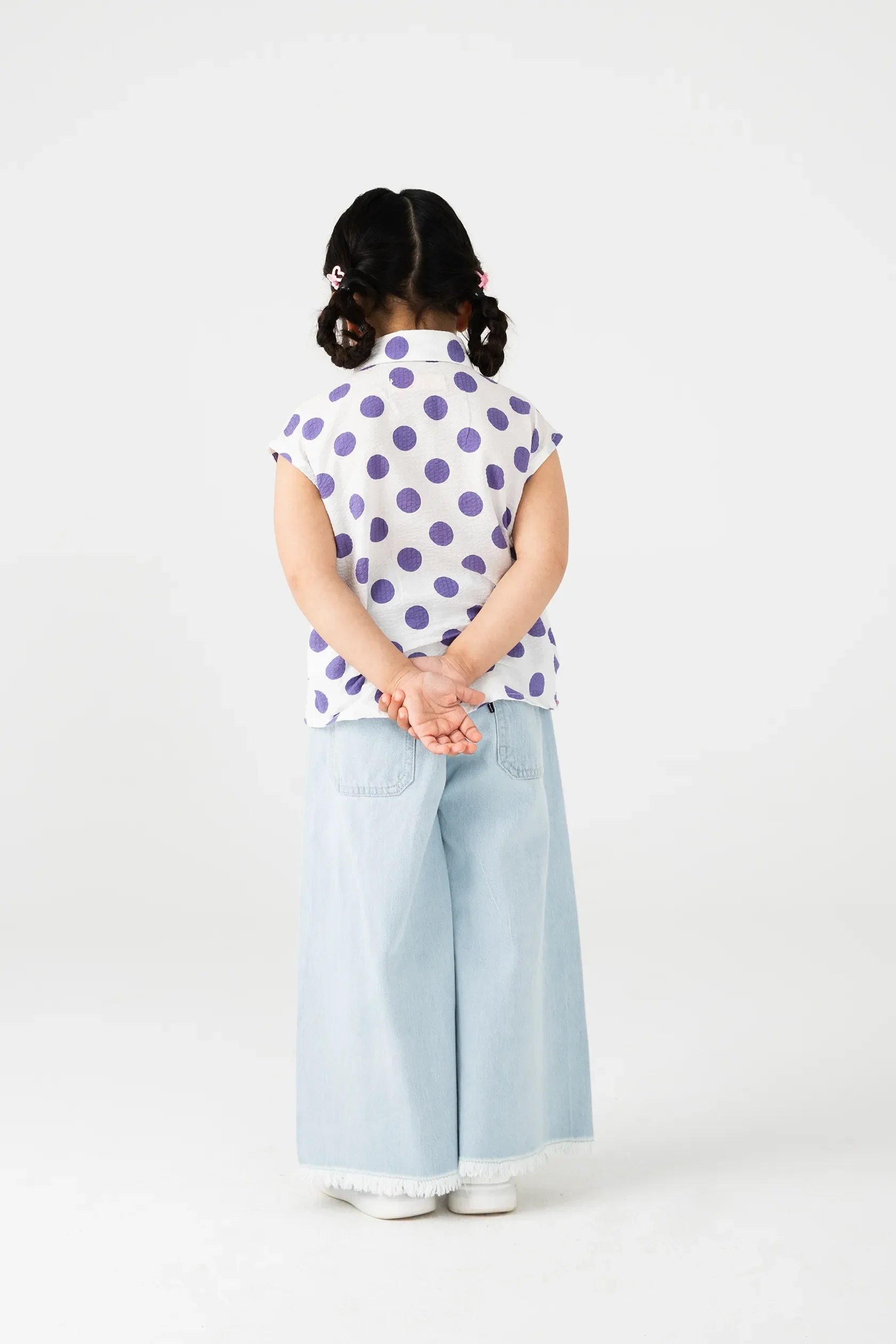 White Polka Dot Cotton Top - Image 3