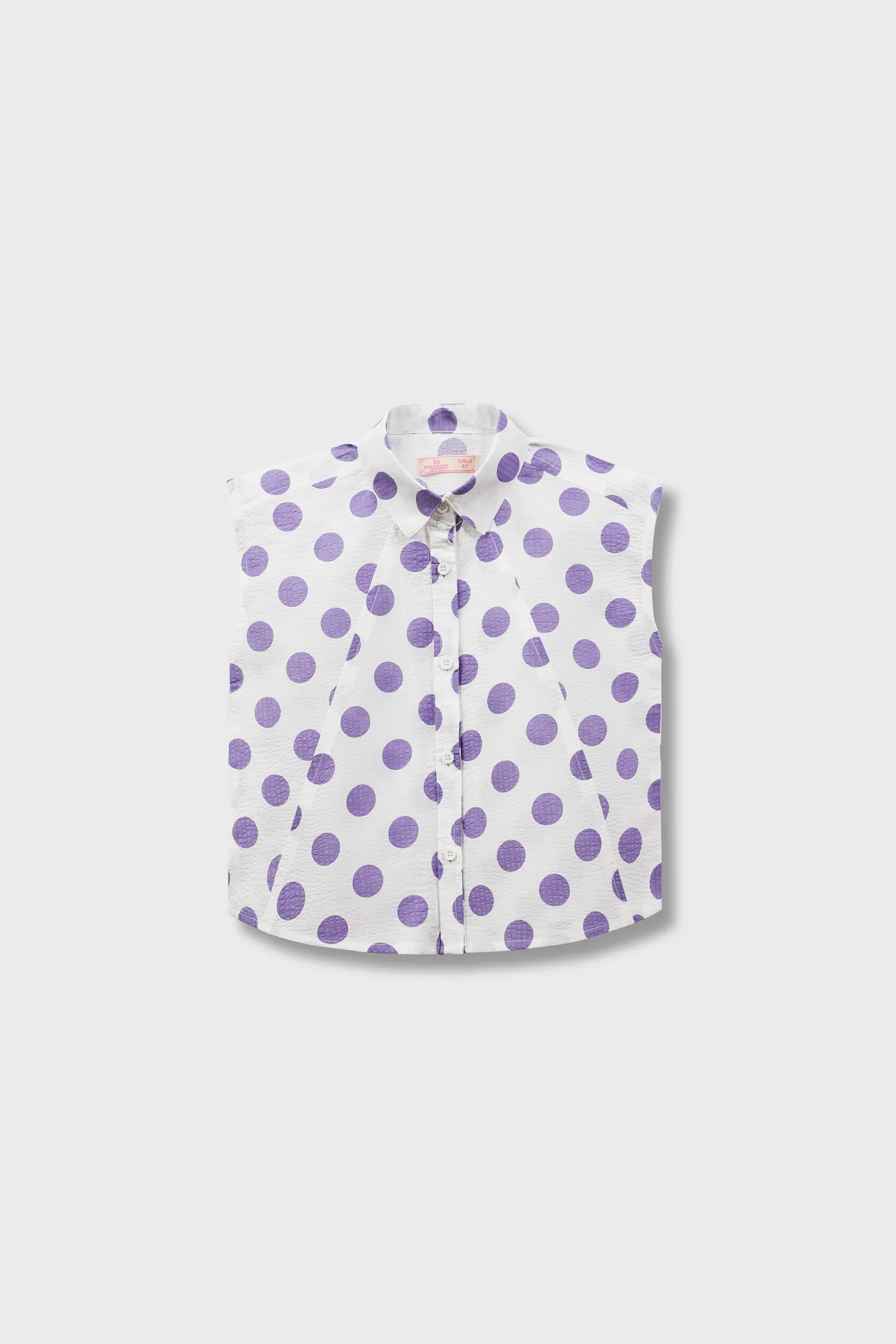 White Polka Dot Cotton Top - Image 4