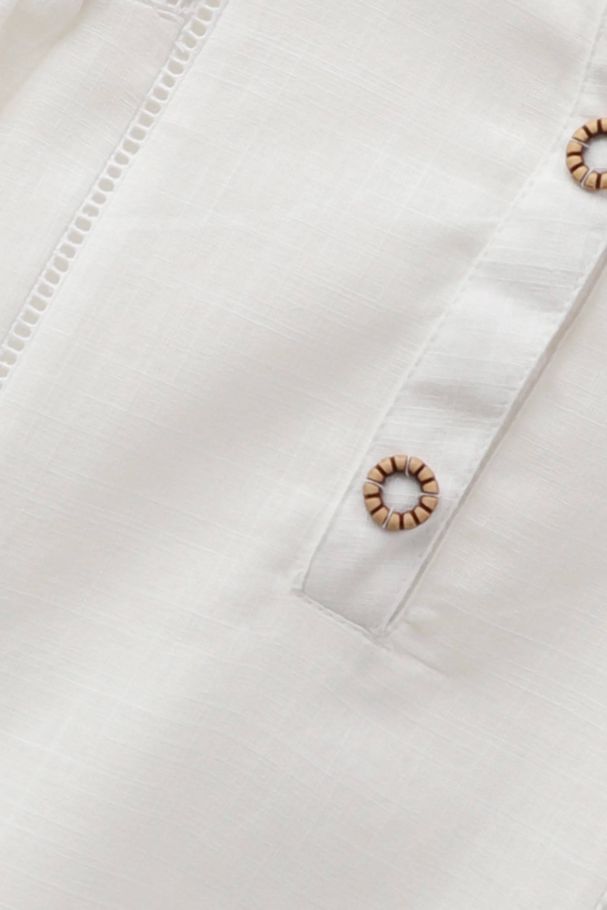White Textured Cotton Top - Image 2