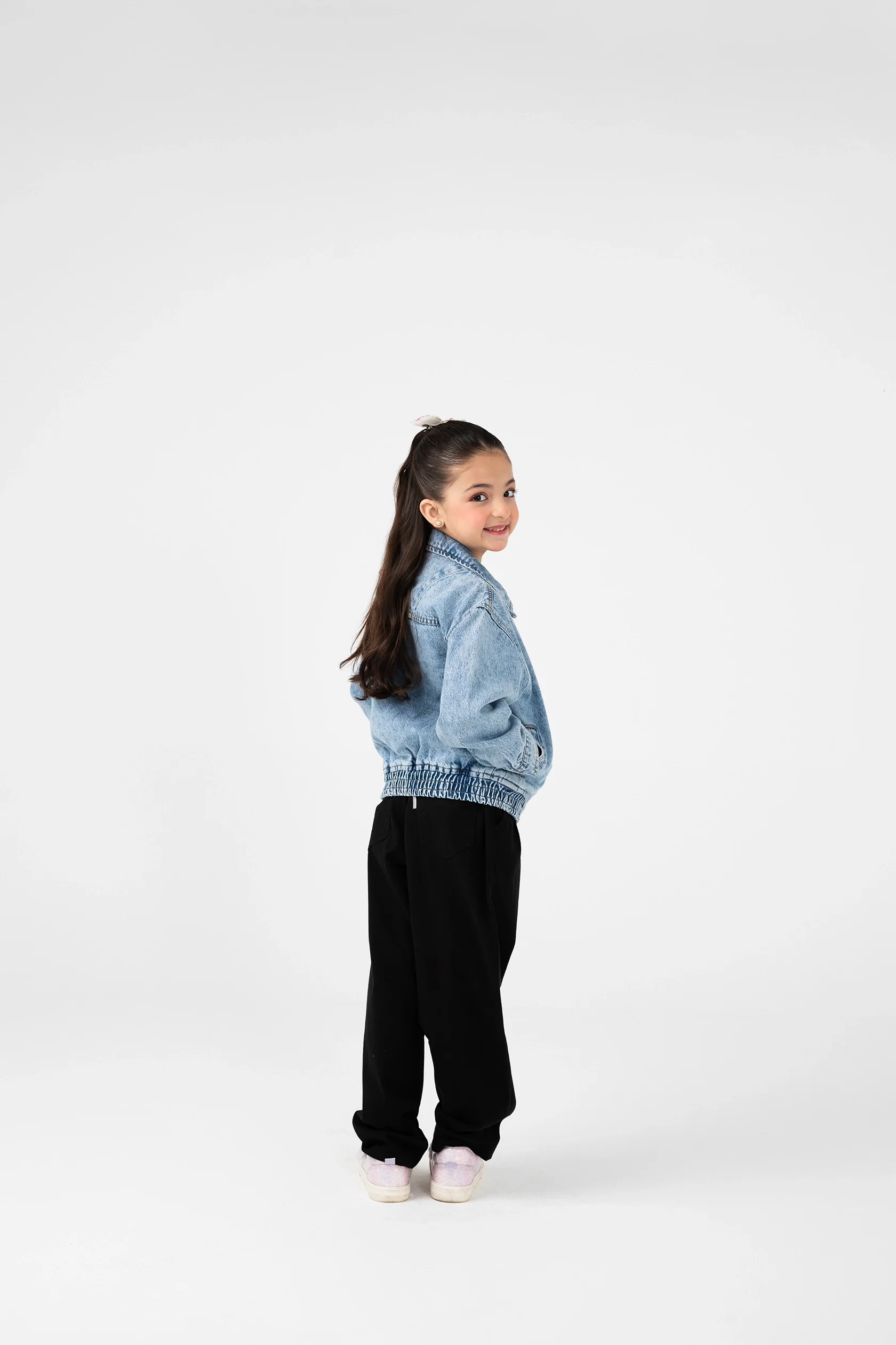 Girls Blue Breezy Denim Jacket - Image 3